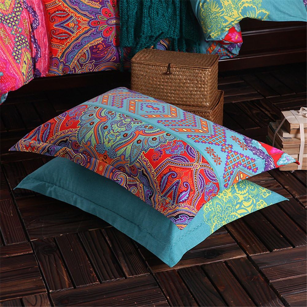Newrara Textiles para el hogar, juego de cama bohemio, estilo bohemio, juego de ropa de cama bohemio, juego de ropa de cama de pavo real, juego de