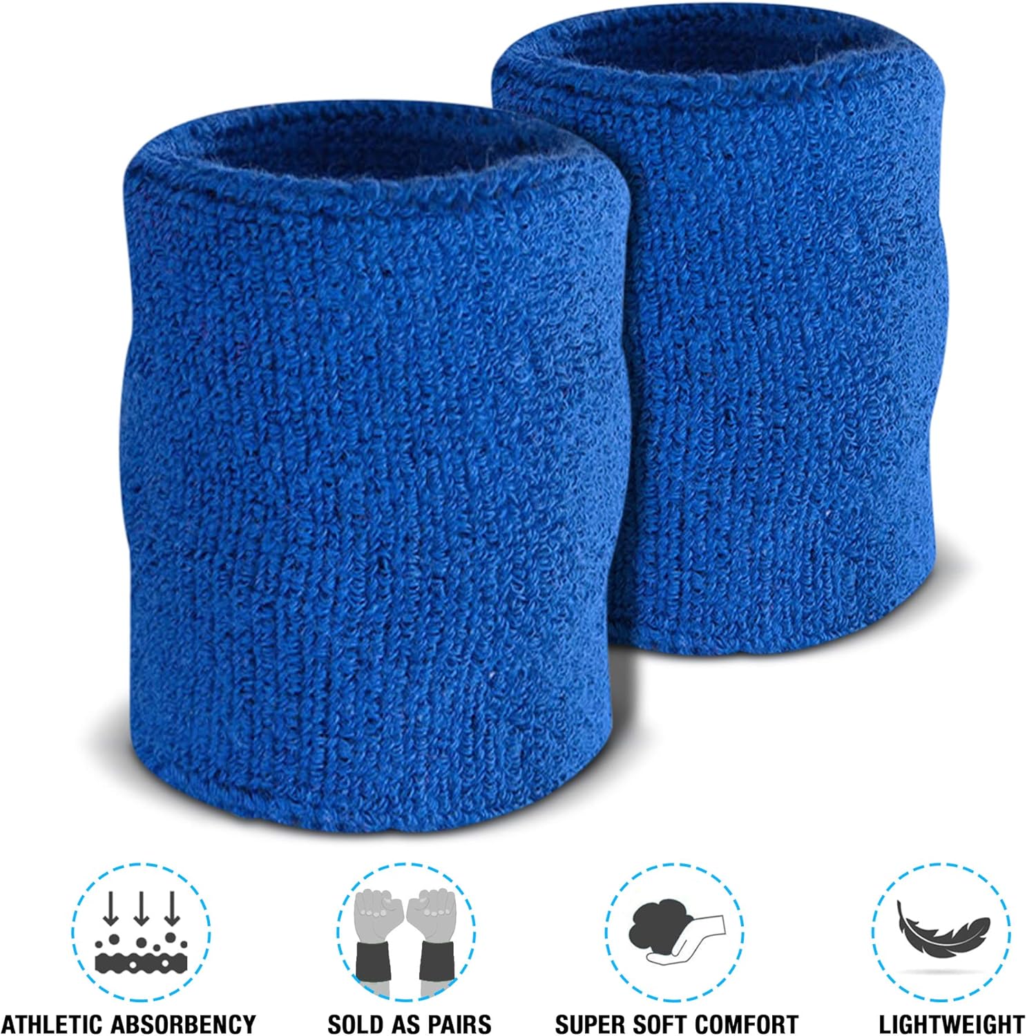 Suddora Bandas de algodón grueso absorbentes y transpirables para entrenamiento, gimnasia, baloncesto, tenis y fútbol, multiuso de 4 pulgadas para