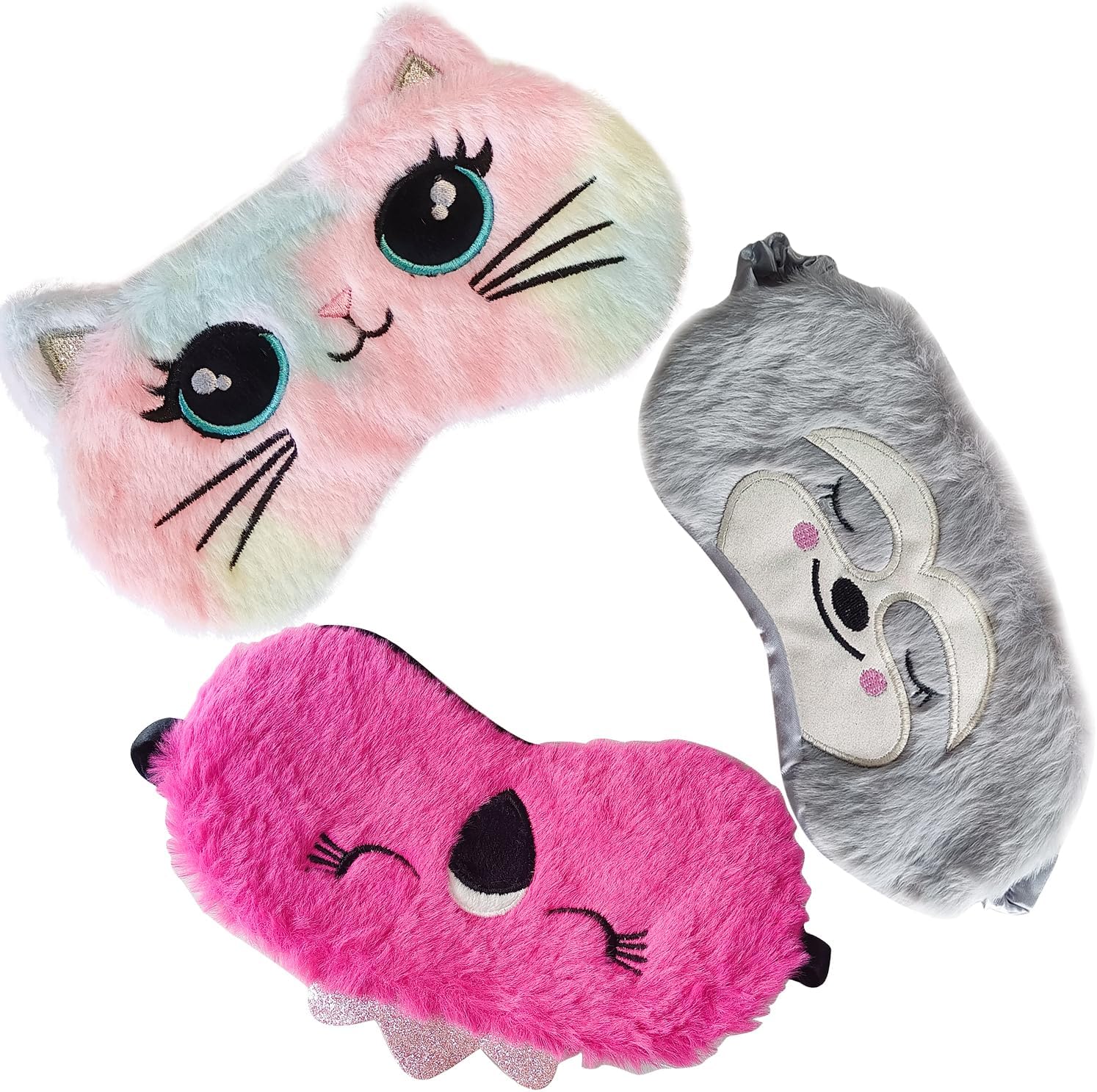 Antifaz para dormir con lindos animales, de felpa suave, con los ojos vendados, conejo, panda, koala, cubierta de ojos para niños, adolescentes,