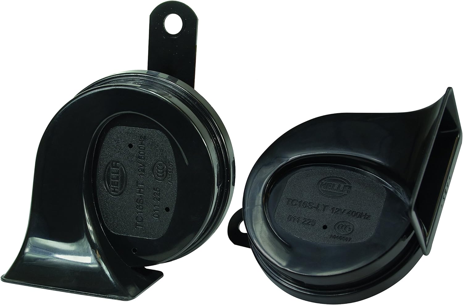 HELLA 012010971 Kit de bocina de trompeta negra de 12 V (paquete de ampollas de ajuste universal)