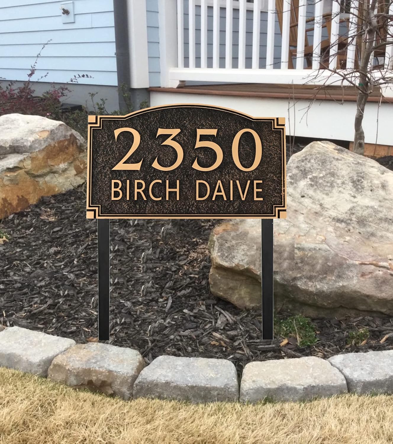 Letrero de dirección montado en el césped grandes opciones  Placa personalizada de número de casa, placa de dirección para patio, césped, jardín,
