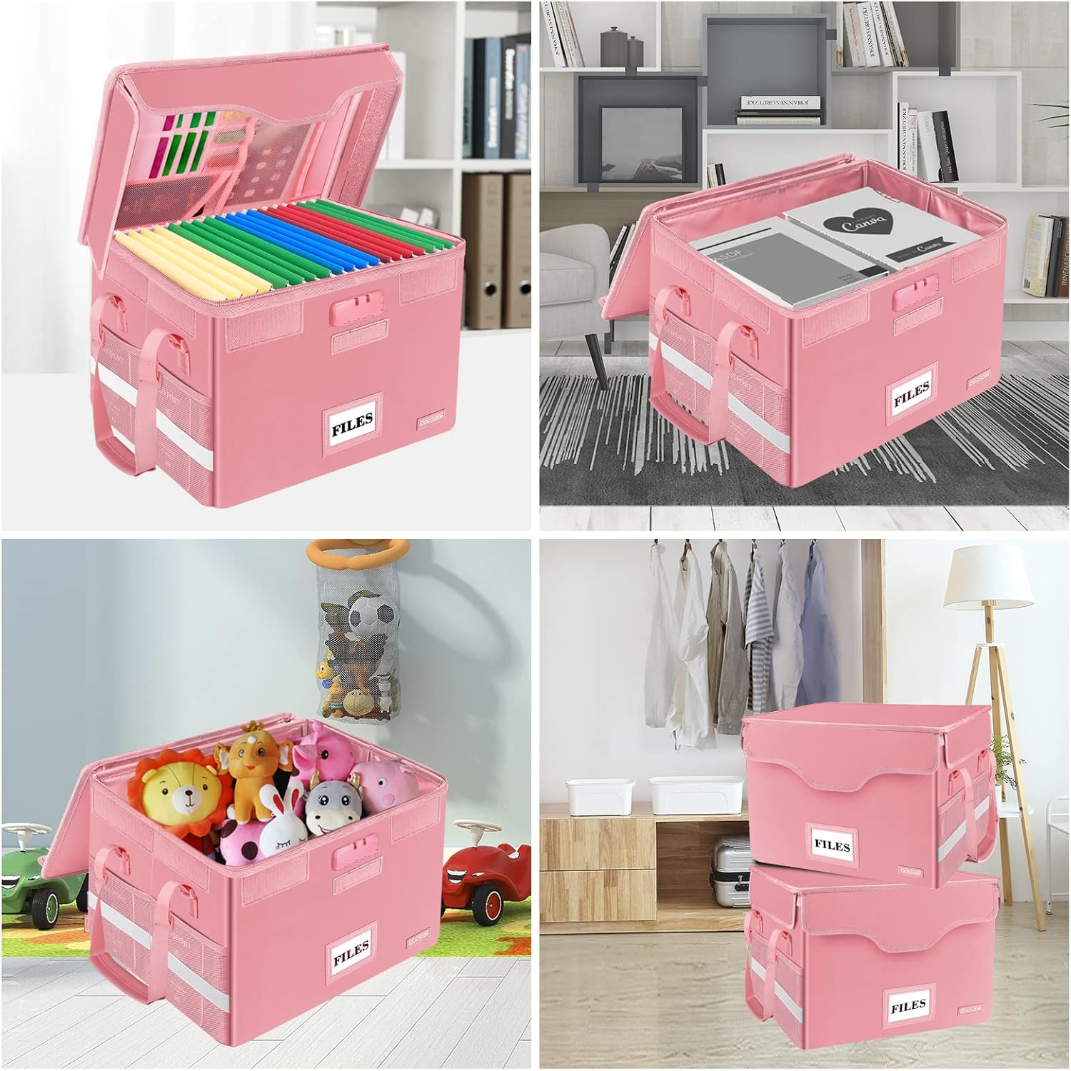 DocSafe – Caja de documentos ignífuga con cerradura, caja organizadora de almacenamiento de archivos con inserciones de pestañas, caja de archivos