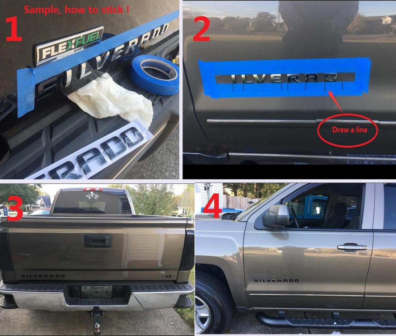 Yoaoo 2 placas de identificación originales de color negro 3500 HD 3500 HD, emblemas de aleación para GM Silverado Sierra brillante 2 piezas