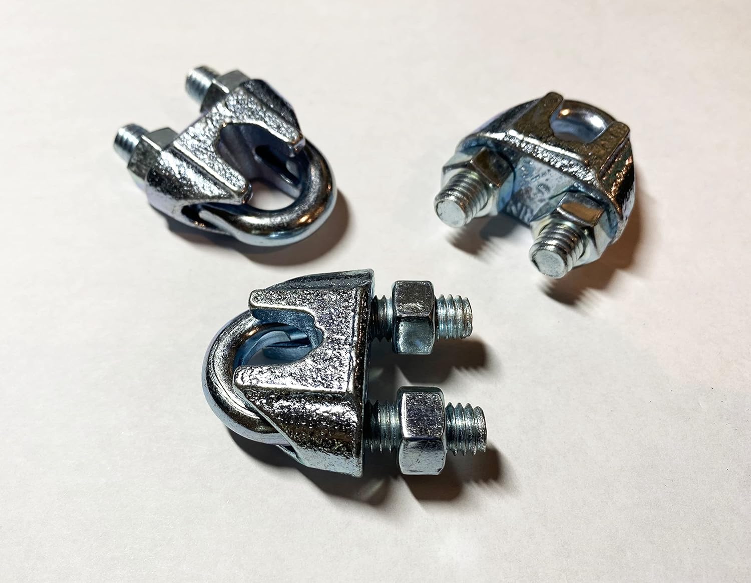 Abrazaderas de cuerda de alambre de 38 pulgadas, paquete de 10 unidades, galvanizadas galvanizadas, clip de cuerda de alambre, abrazaderas para