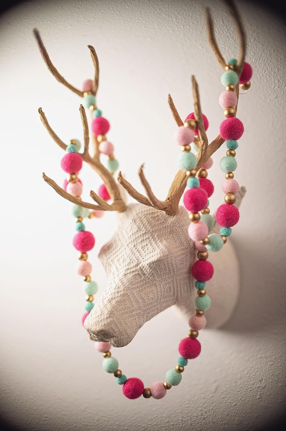 Karma, guirnalda de fieltro navideño, guirnalda de fieltro de Navidad y decoración de árbol de Navidad, 72 pulgadas