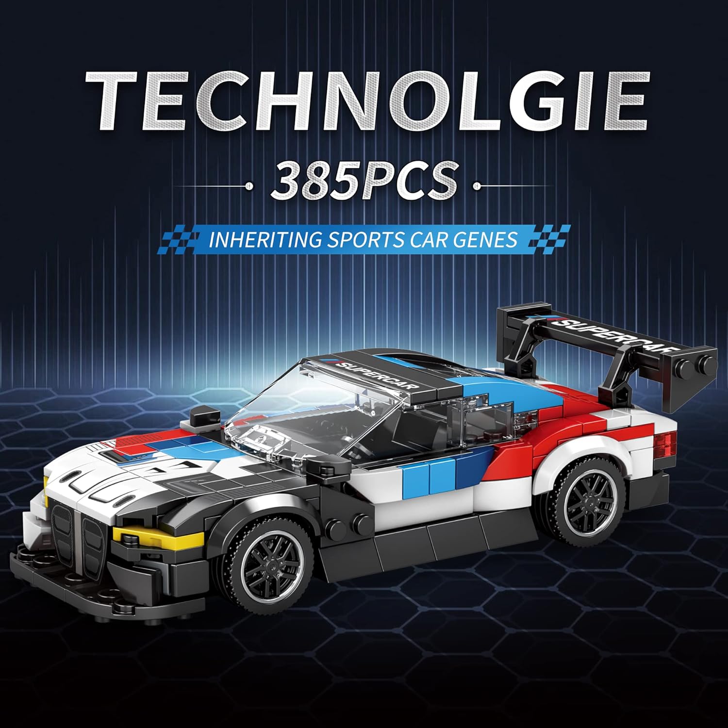 ZYLEGEN Juguetes de autos de carreras M4 GT3, kit de construcción de modelos de hiperauto, modelo de exhibición de vehículos de carreras