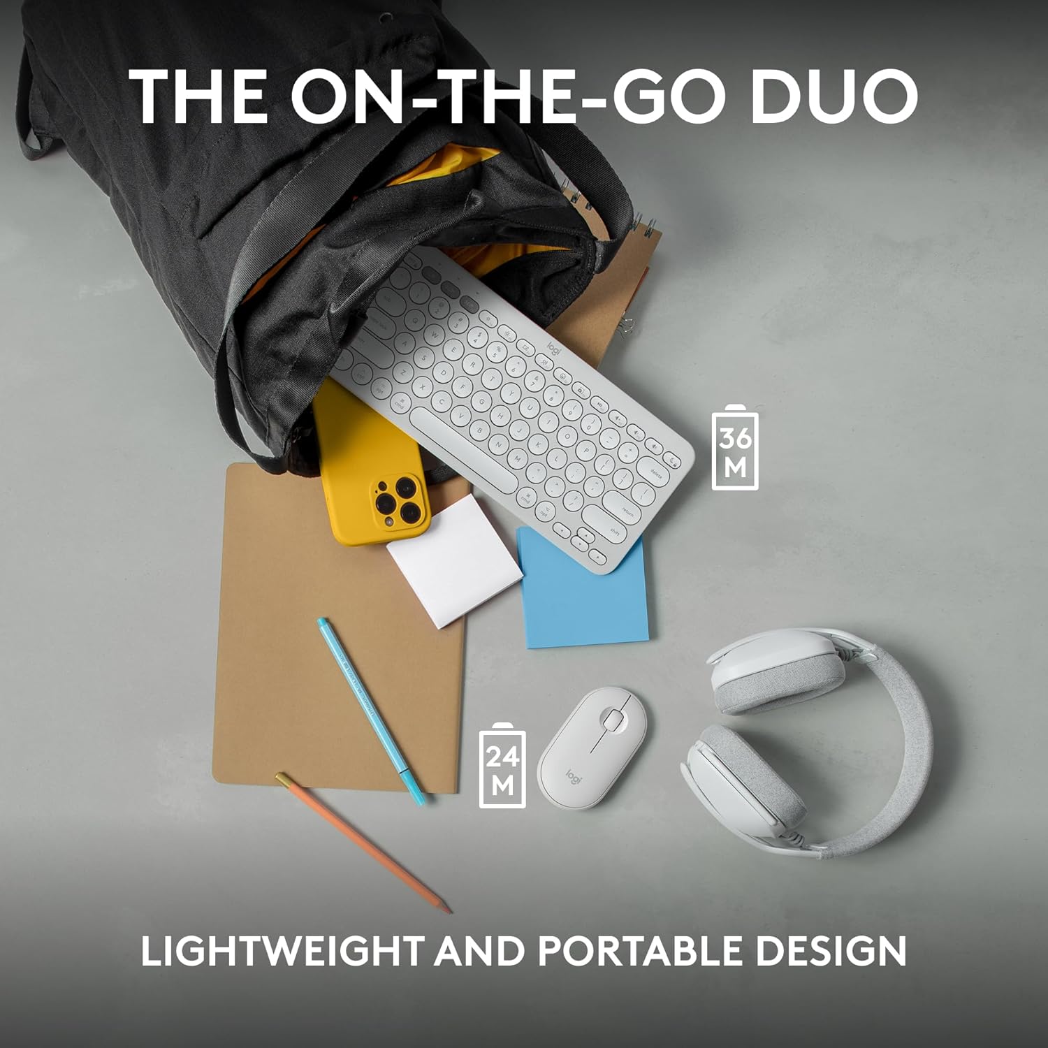 Logitech Pebble 2 Combo para Mac, teclado y mouse inalámbricos, delgado, silencioso y portátil, personalizable, mouse y teclado Bluetooth, fácil de