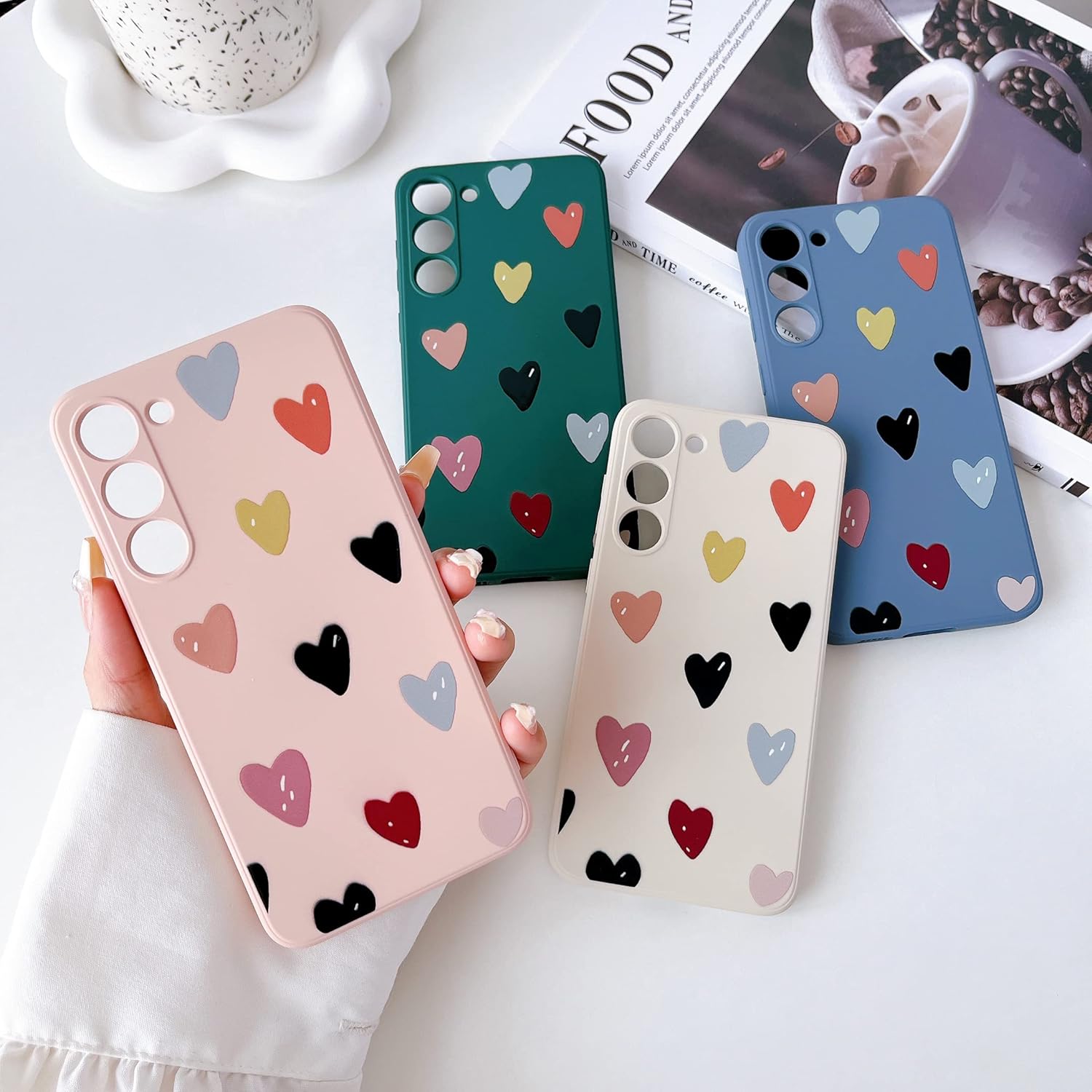 ZTOFERA Compatible con Samsung Galaxy S22 Plus 5G, funda protectora transparente con bonito diseño de corazón en relieve para mujeres y niñas,