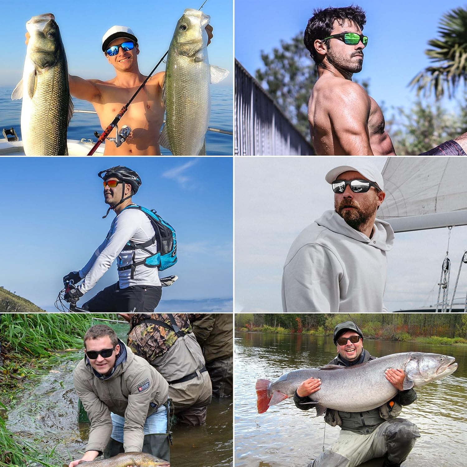 Ofwin Gafas de sol polarizadas de pesca para hombre, para conducir, correr, golf, deportes, protección UV, unisex