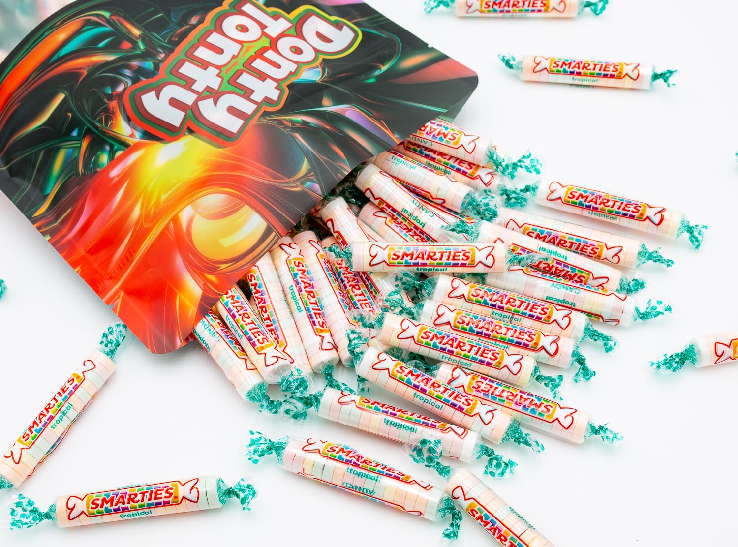 SMARTIES TROPICAL – Rollos de dulces de 2 libras  Smarty Candy Bag a granel  Surtido de sabores tropicales afrutados, sin gluten, apto para veganos,
