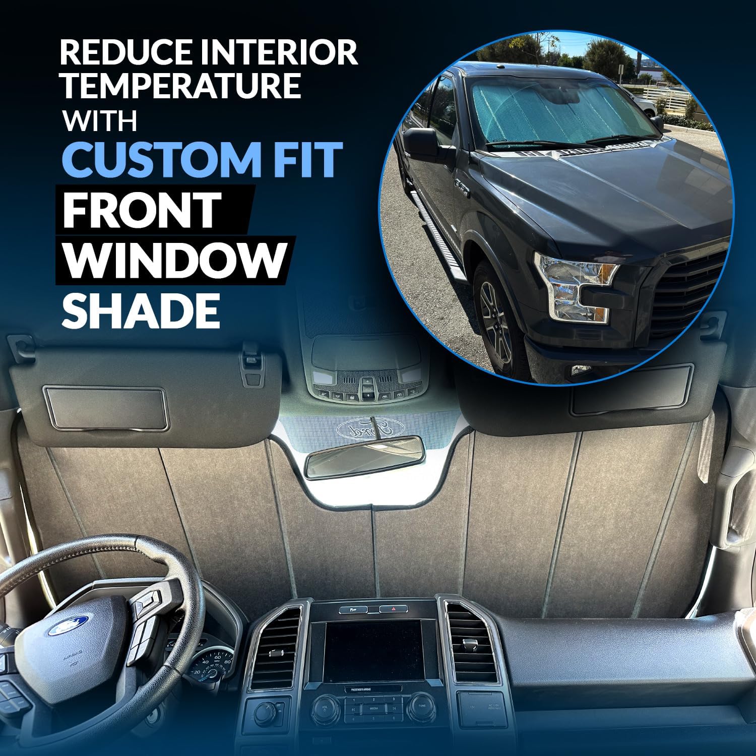 SS-055 – Parasol para parabrisas delantero de automóvil compatible con Cadillac SRX 2010-2016  Protector solar estilo acordeón de ajuste