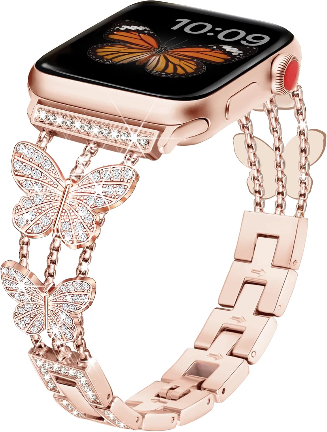 Apple Watch – Correa de metal compatible con Apple Watch Series 9, 8, SE, 7, 6, 5, 4, 3, 2, Ultra 2, correas para iWatch para mujer, correas de