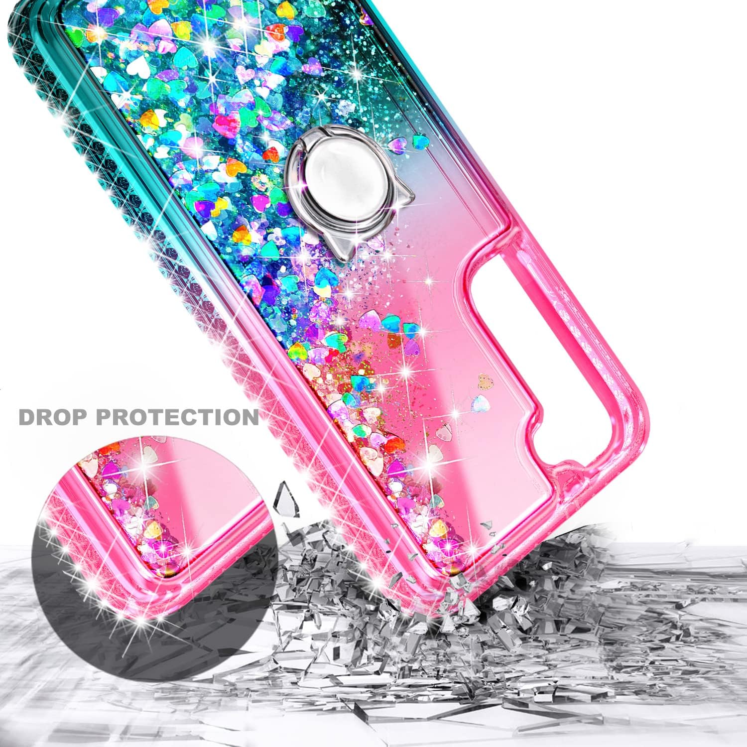 NGB Supremacy Funda compatible con Samsung Galaxy S23 Plus (6.6 pulgadas) con protector de pantalla de vidrio templado, soporte de anillocorrea de