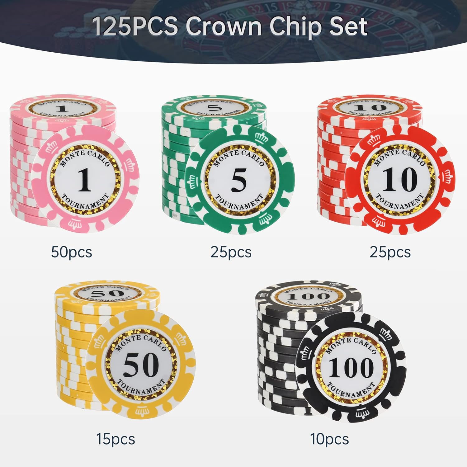 Fichas de póquer numeradas prémium para juego de mesa de cartas, para Texas Hold’em, Blackjack, Club de cartas o juegos de póquer nocturno