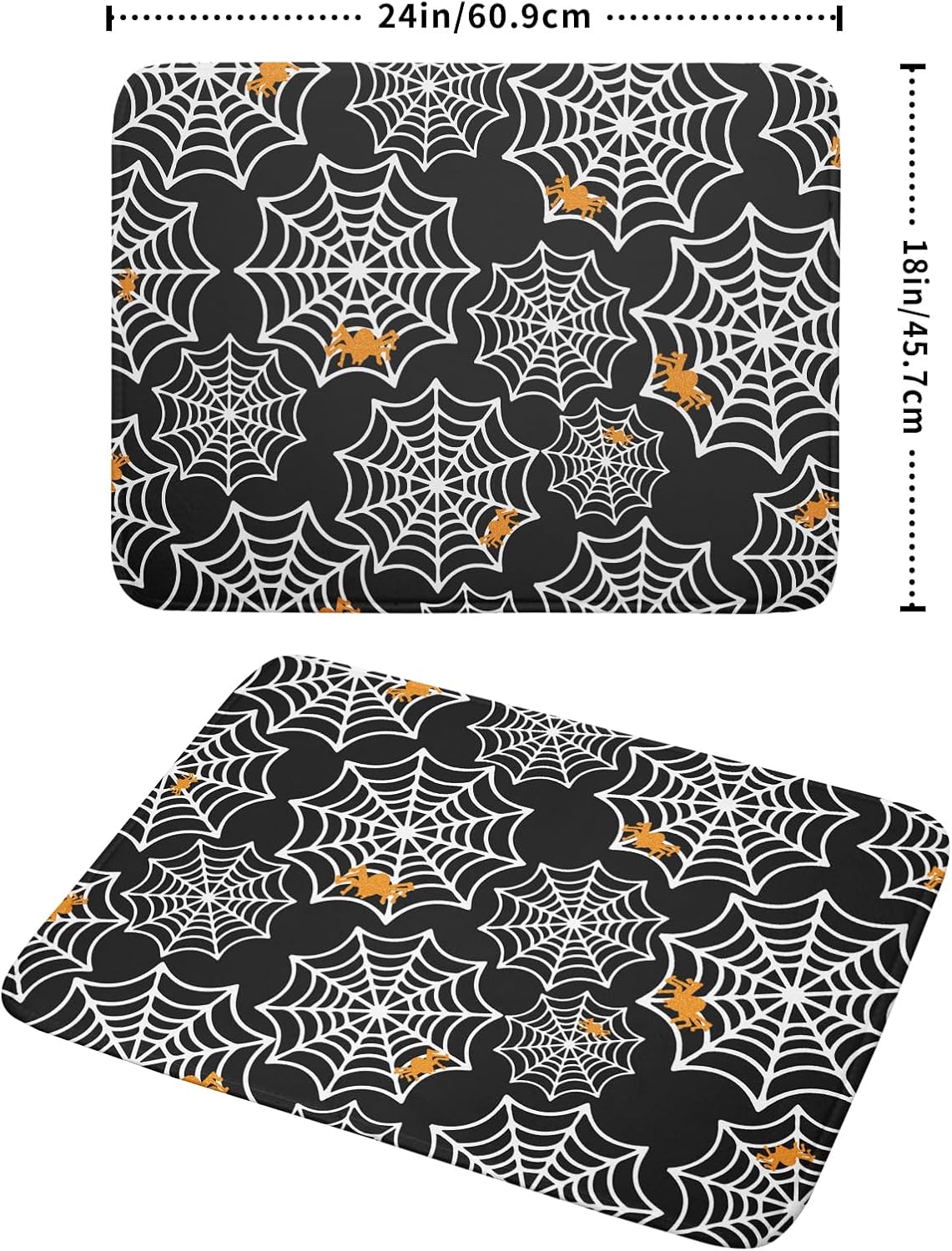 Tapete de secado de Halloween para encimera de cocina, de 18 x 24 pulgadas, tapete de secado de microfibra grande de telaraña espeluznante de