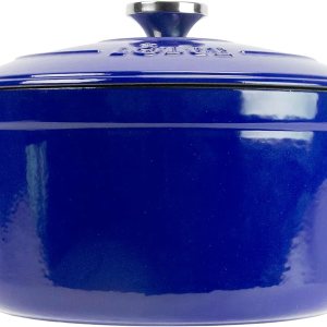 Lodge -Horno holandés de hierro fundido esmaltado de 6.5 cuartos de galón con tapa, asas dobles – apto para horno hasta 500 F o en la estufa – uso Lodge -Horno holandés de hierro fundido esmaltado de 6.5 cuartos de galón con tapa, asas dobles – apto para horno hasta 500 F o en la estufa – uso