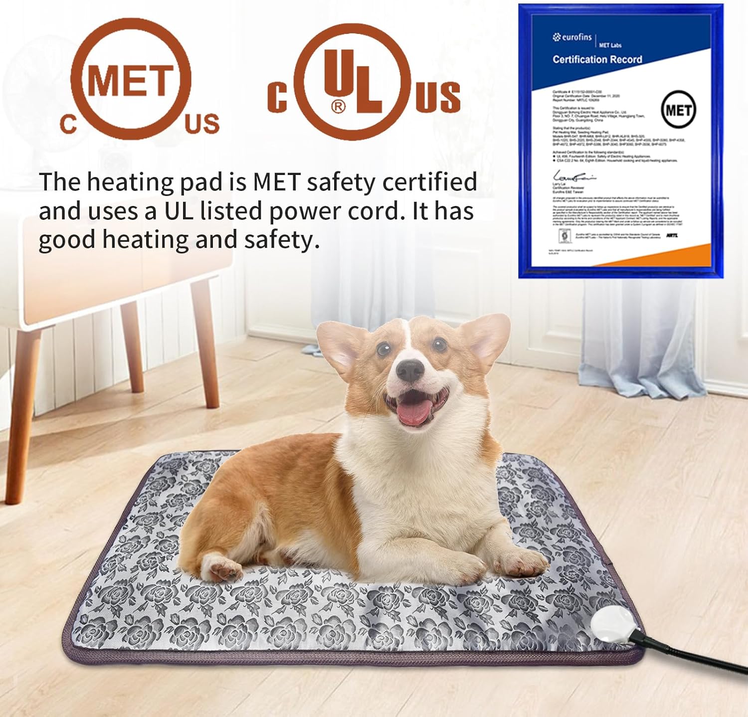 GOLOPET – Almohadilla térmica redonda para gatos de 15 pulgadas, almohadillas térmicas para mascotas para gatos, interruptor de termostato