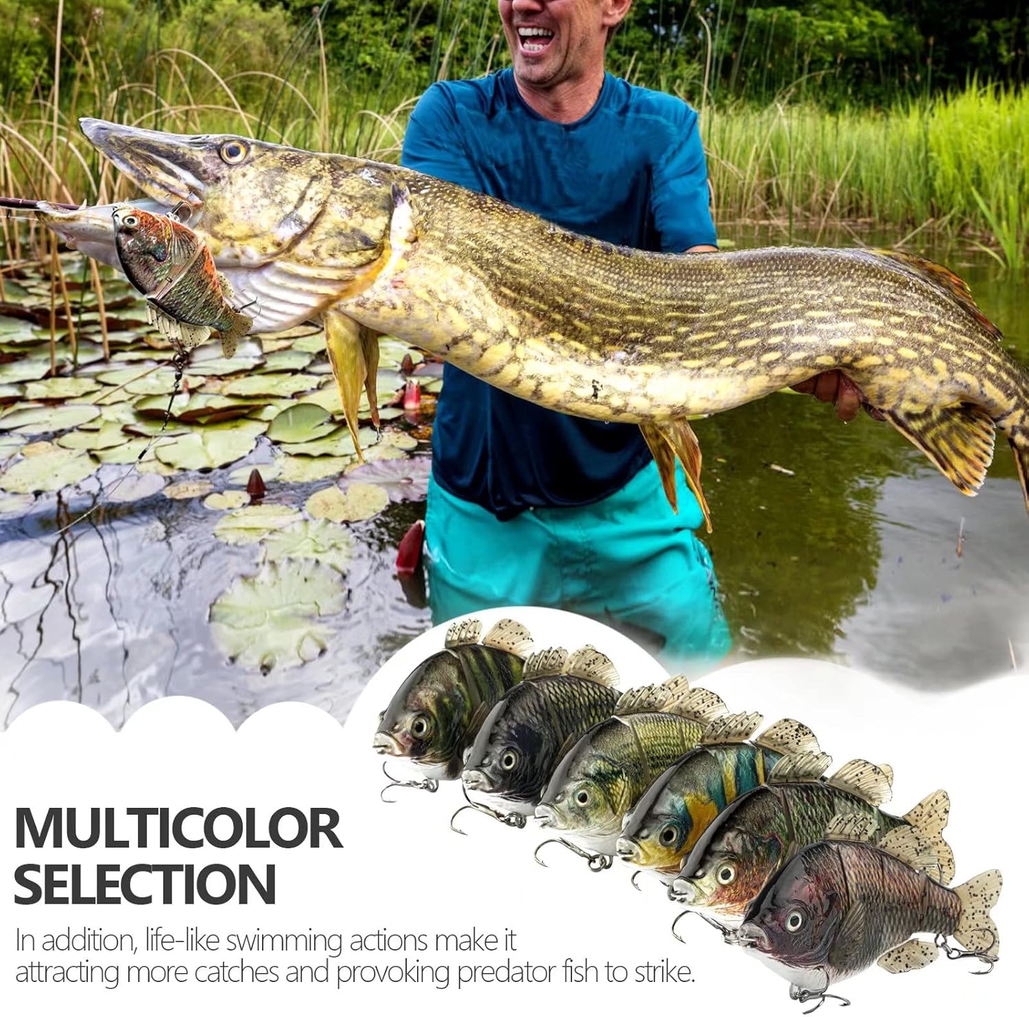 THKFISH Swimbaits Señuelos para pesca de lubina, cebos deslizantes multiarticulados, señuelos de natación de hundimiento lento, señuelos de pesca