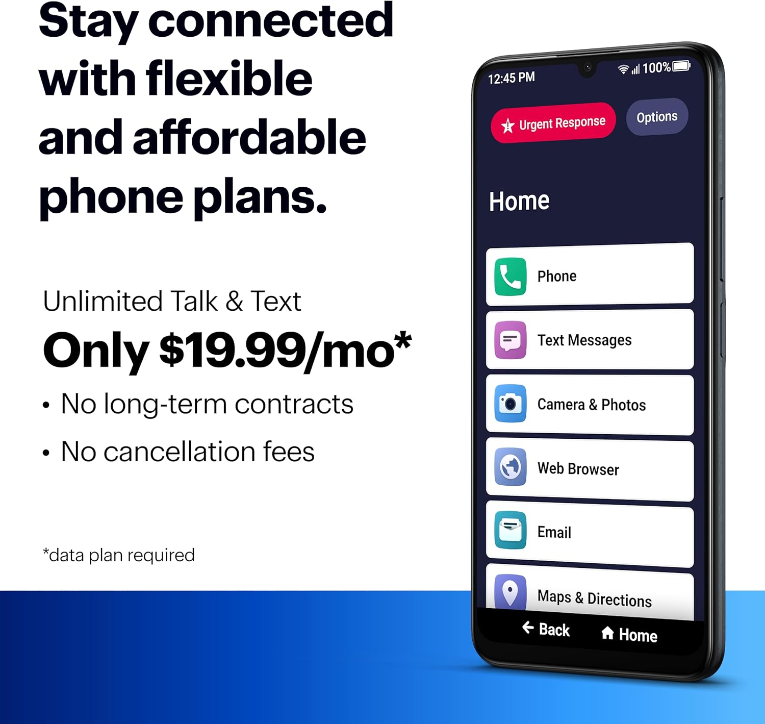 LIVELY Jitterbug Smart4 Smartphone para personas mayores – Teléfono celular para personas mayores – No compatible con otros operadores inalámbricos