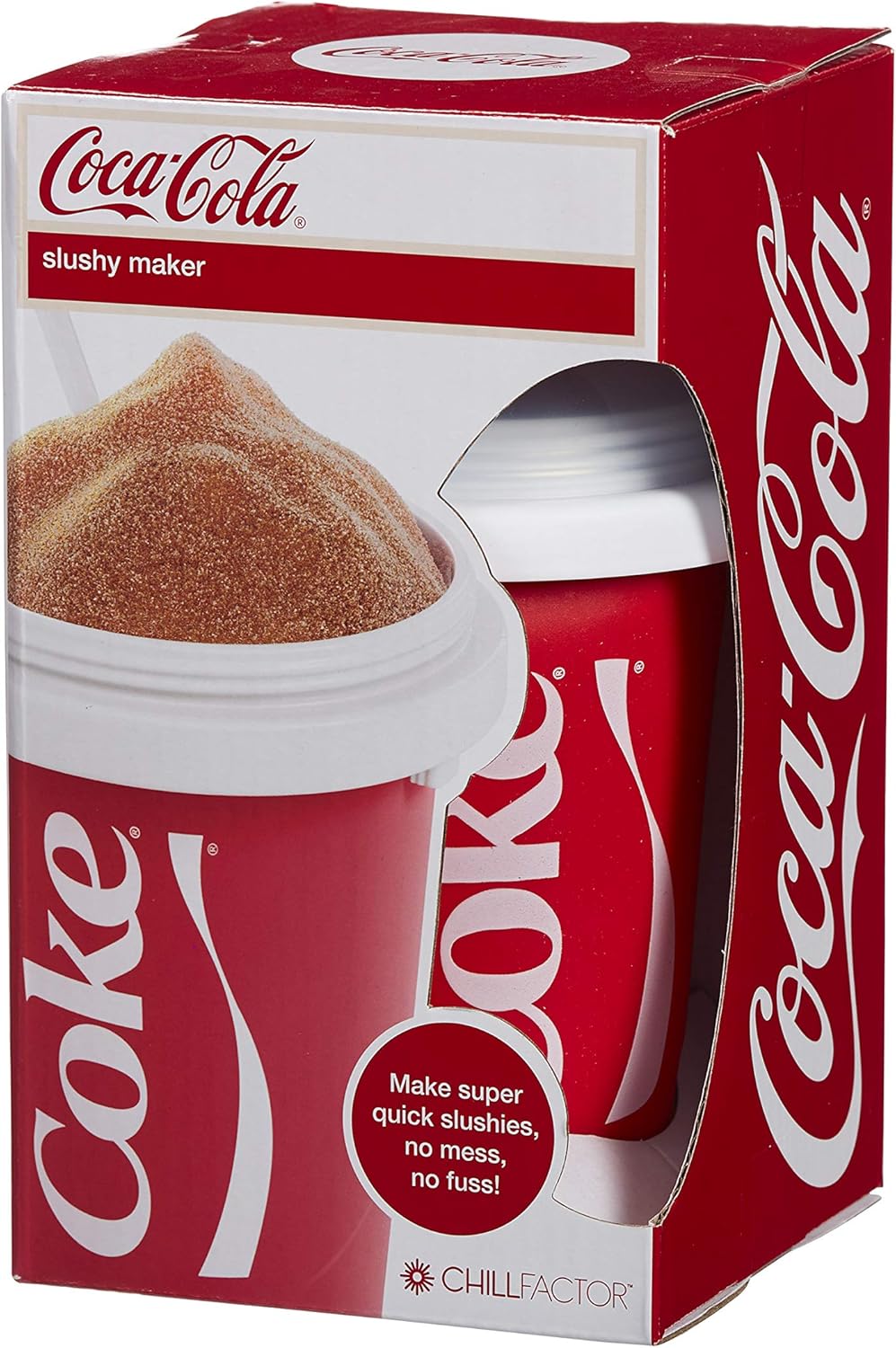 ChillFactor Coca Cola Slushy Maker – Vaso reutilizable para hacer granizados, granizados caseros. Taza para exprimir para hacer granizados, juguetes