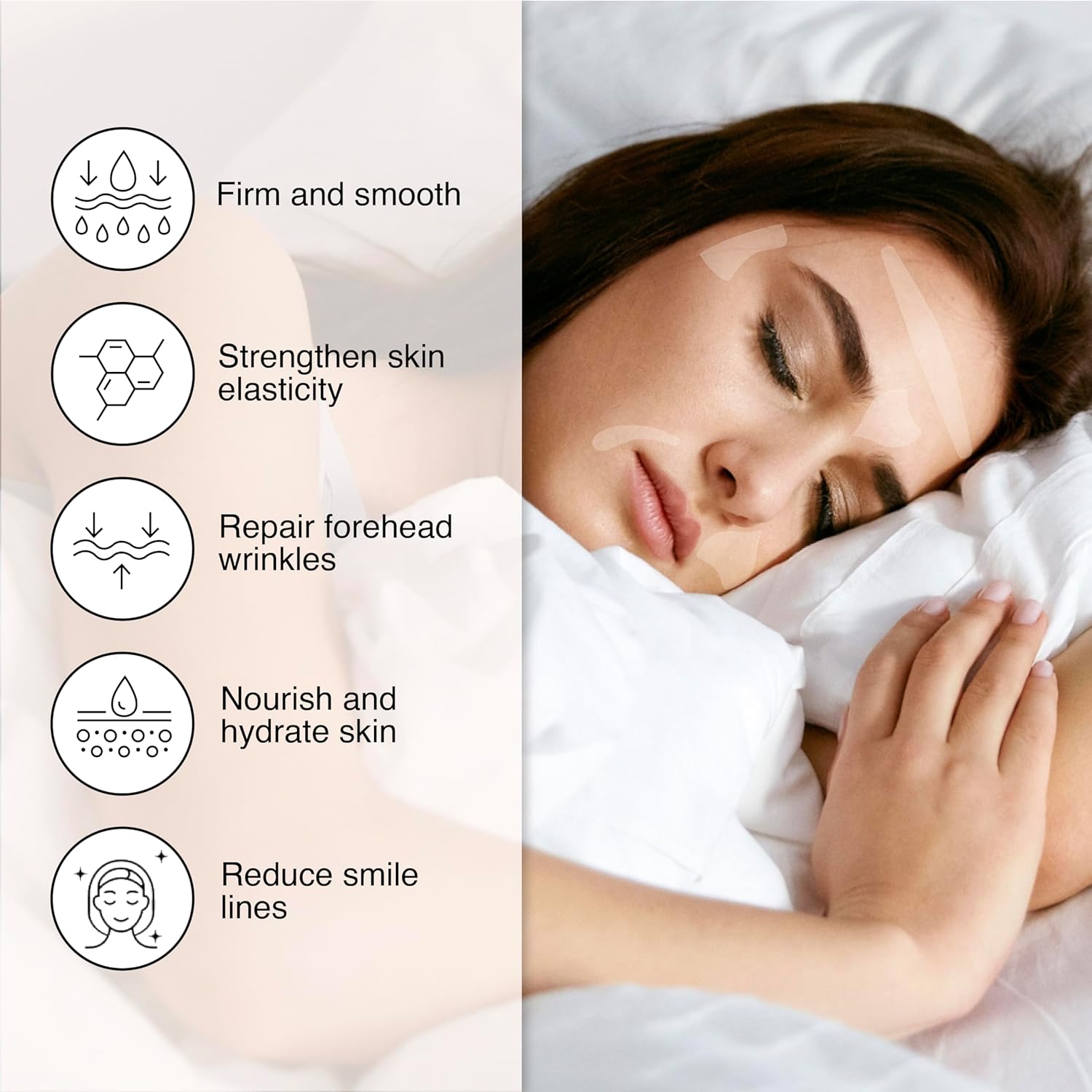 Cara, arrugas de ojos, parches de arrugas en la frente para la cara durante la noche – 72 piezas