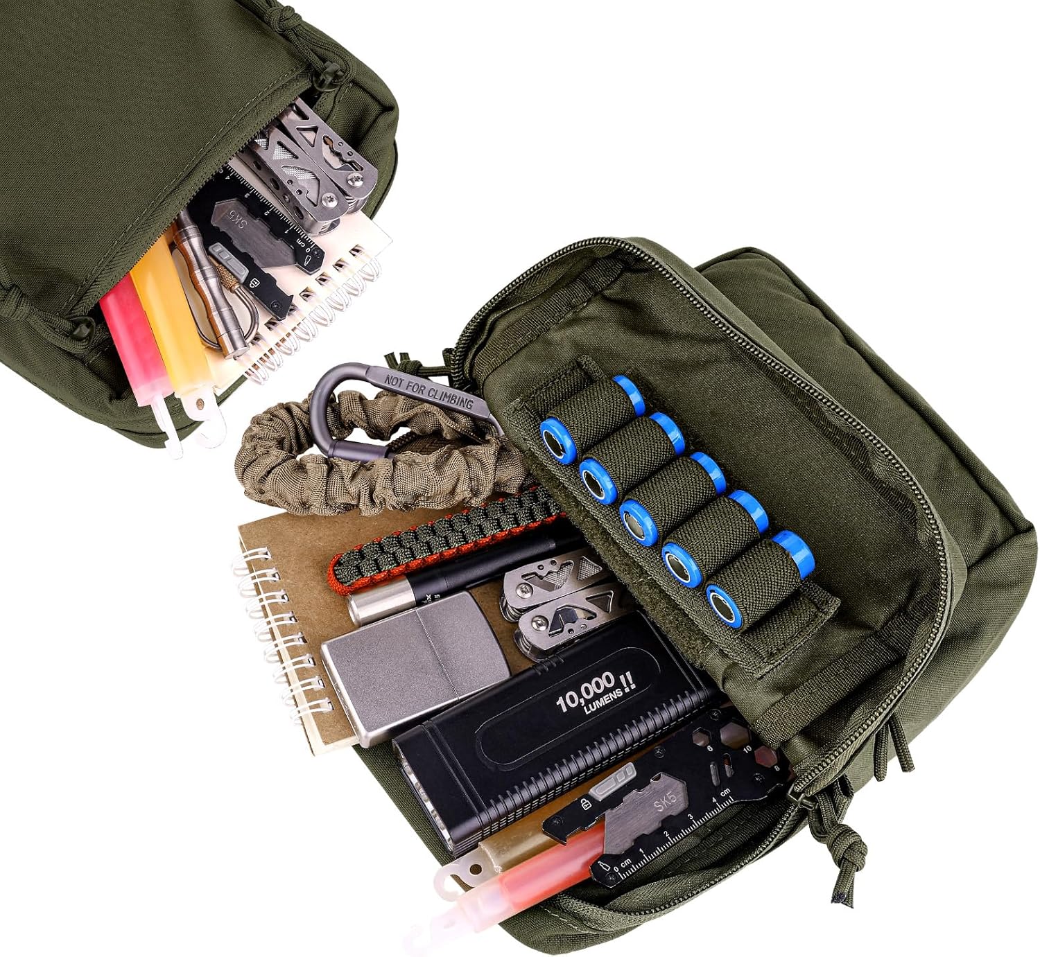 Molle – Bolsa táctica Gp, bolsa de almacenamiento ampliada para uso general, bolsa de nailon grande para cinturón y chaleco