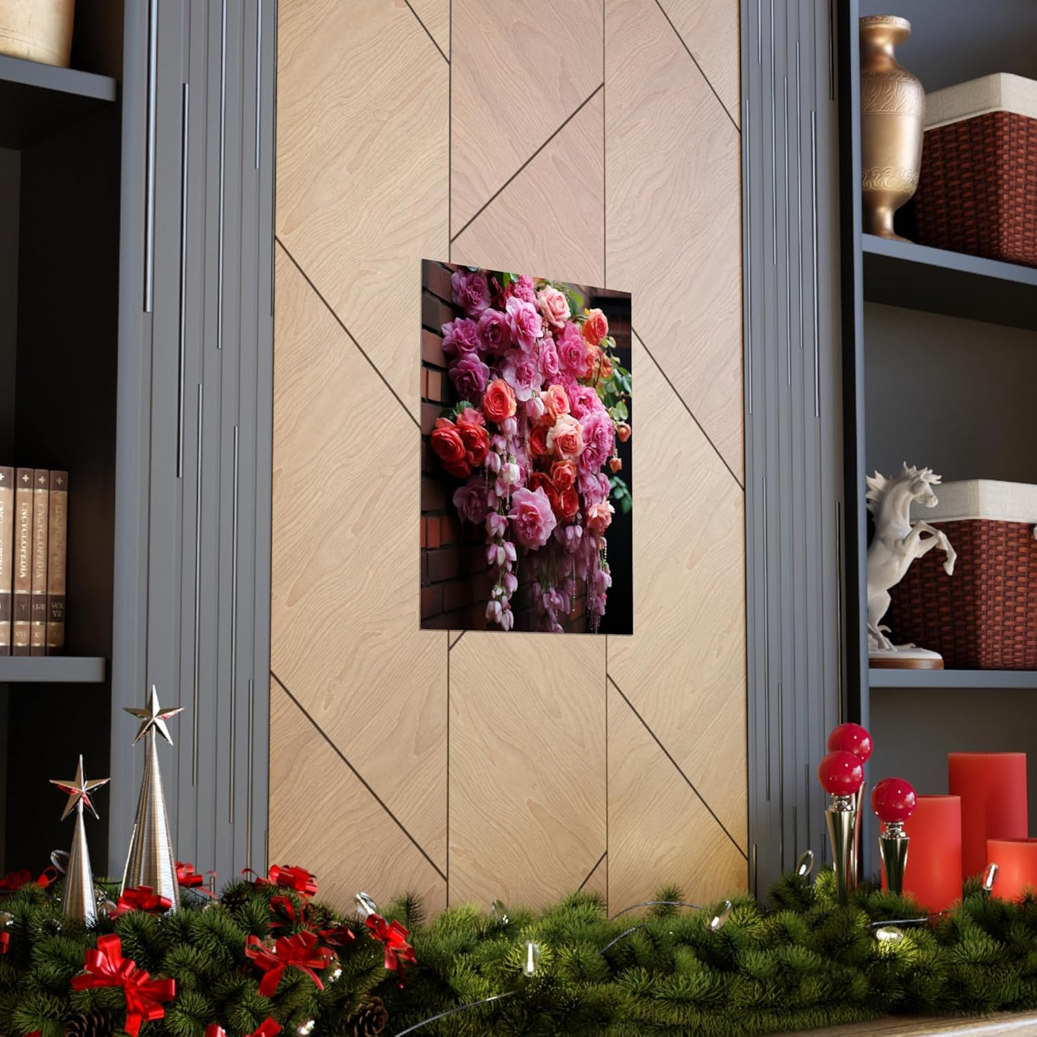 CAPITUNEISKINEPA Climbing Rose Flower Posters Gifts – Posters Aesthetic Large Poster 24″ x 36″