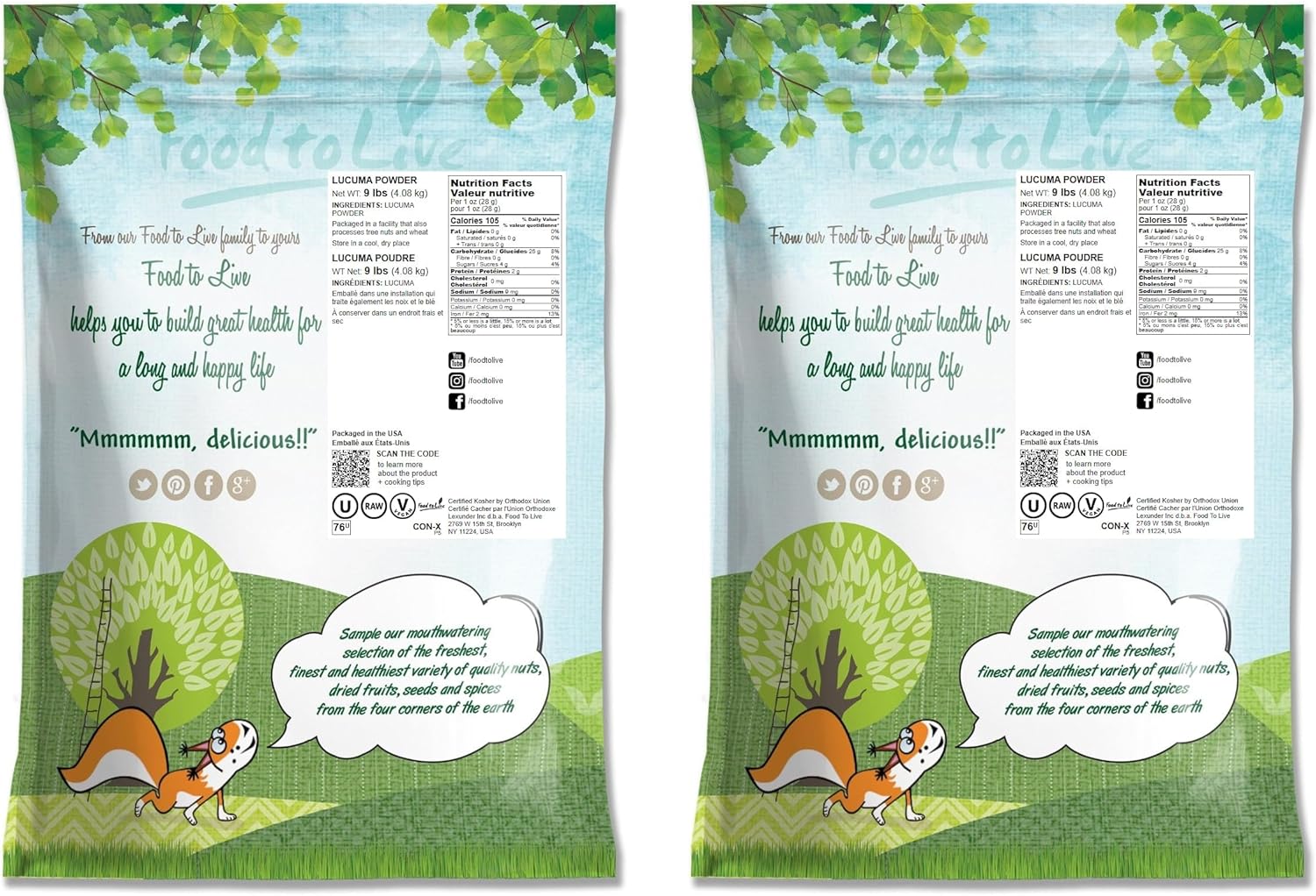 Polvo de lúcuma, 18 libras, crudo, 100% puro, paleo, ceto, vegano, superalimento peruano, a granel, ideal para jugos, bebidas y batidos, rico en