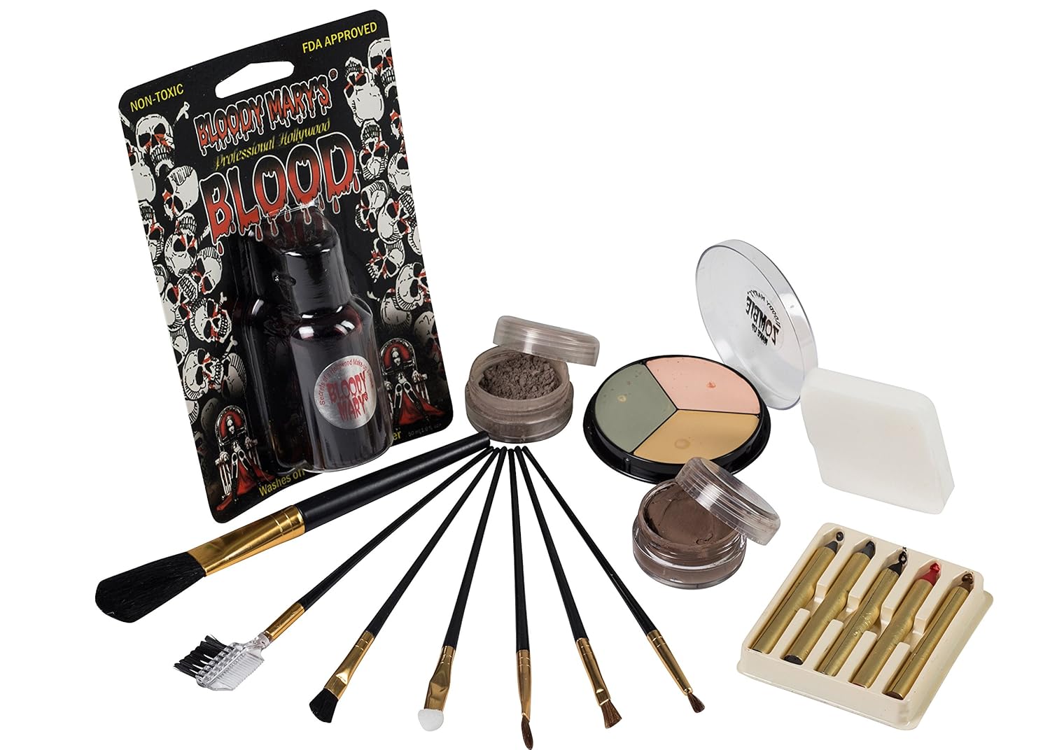 Kit de maquillaje de zombi de Bloody Mary  Paleta de efectos especiales de disfraces de Halloween  Herramientas de maquillaje Walking Dead FX  5
