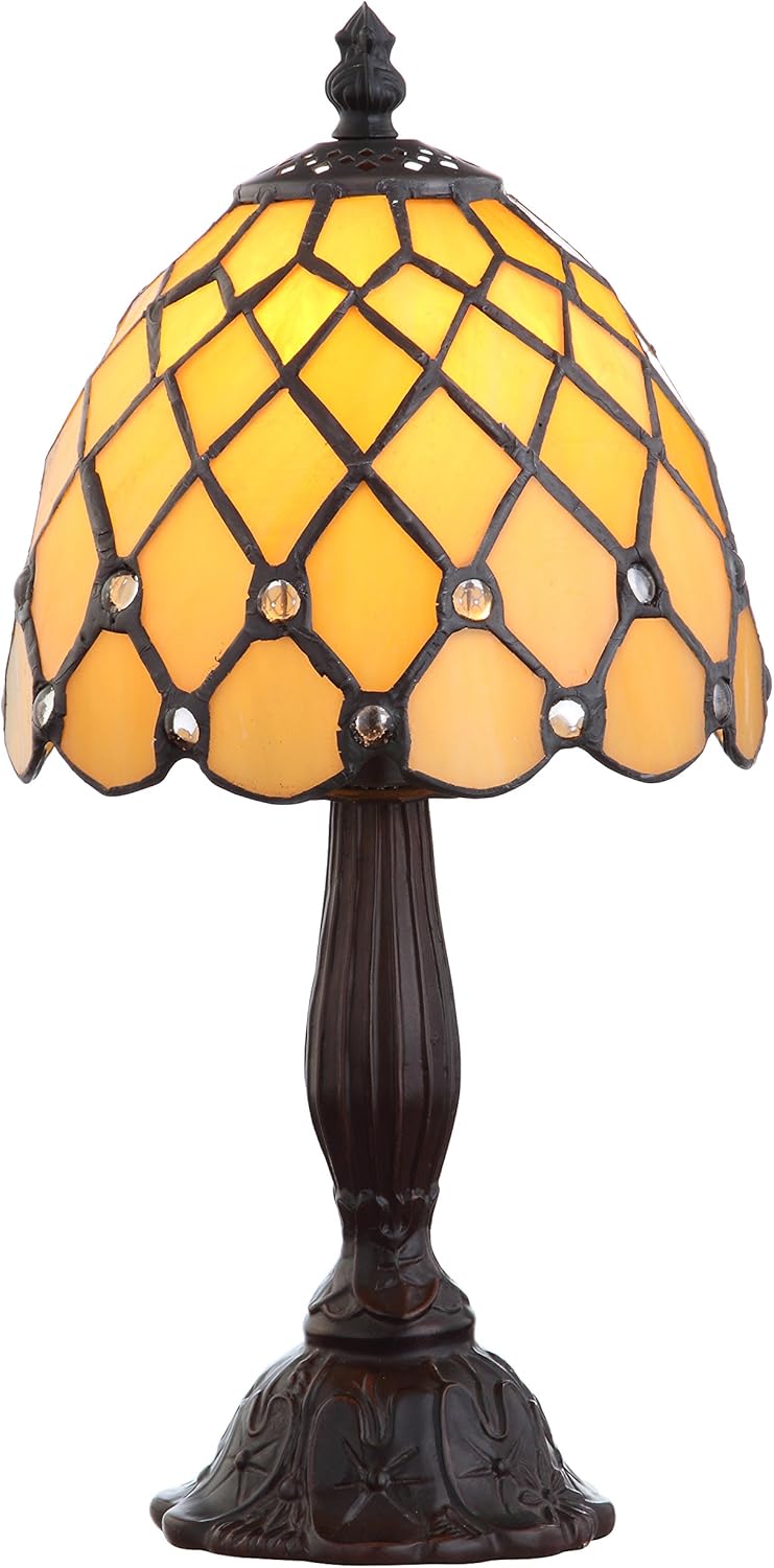 JONATHAN Y JYL8015A Campbell Tiffany – Lámpara de mesa LED estilo Tiffany de 12.5 pulgadas, tradicional para dormitorio, sala de estar, oficina,