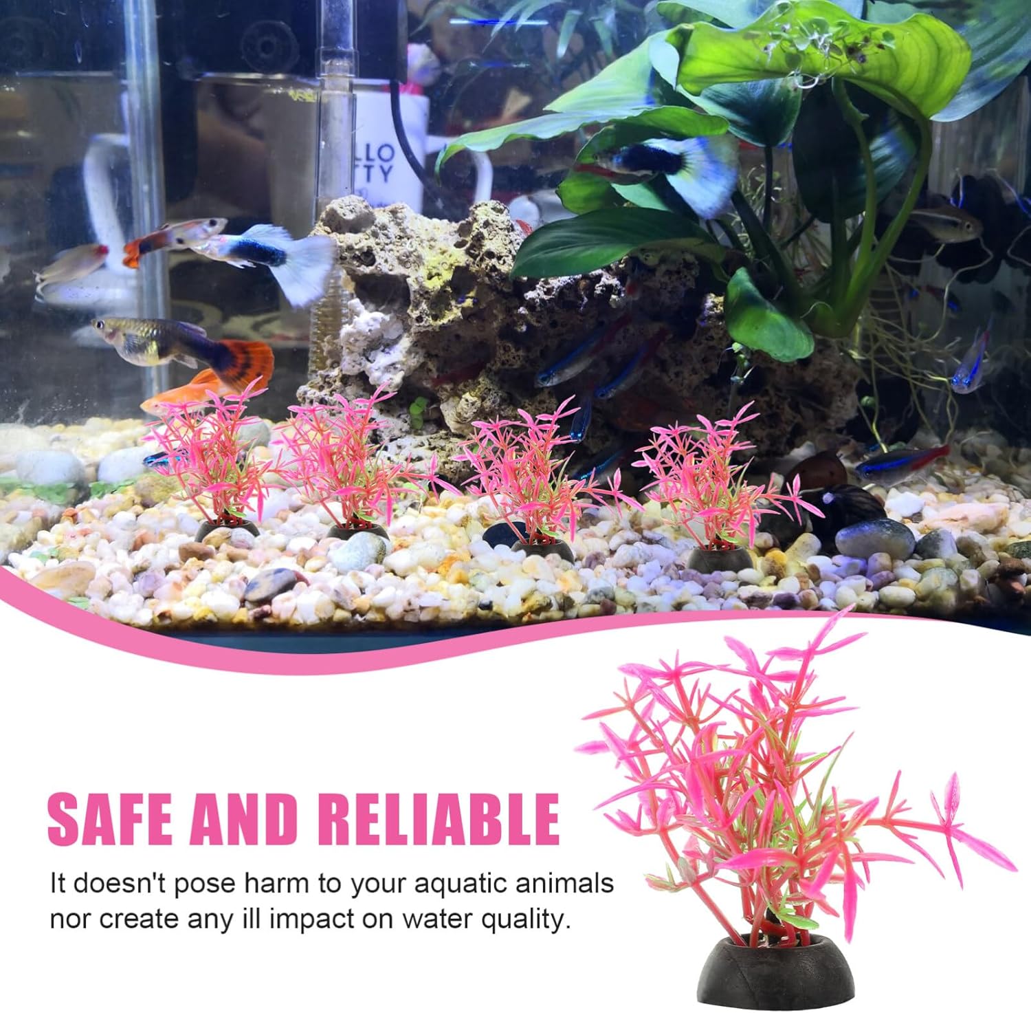 POPETPOP 20pcs acuario paisajismo tanque de juguete grande tanque de peces viva plantas suculentas plantas artificiales acuáticas falsas decoración