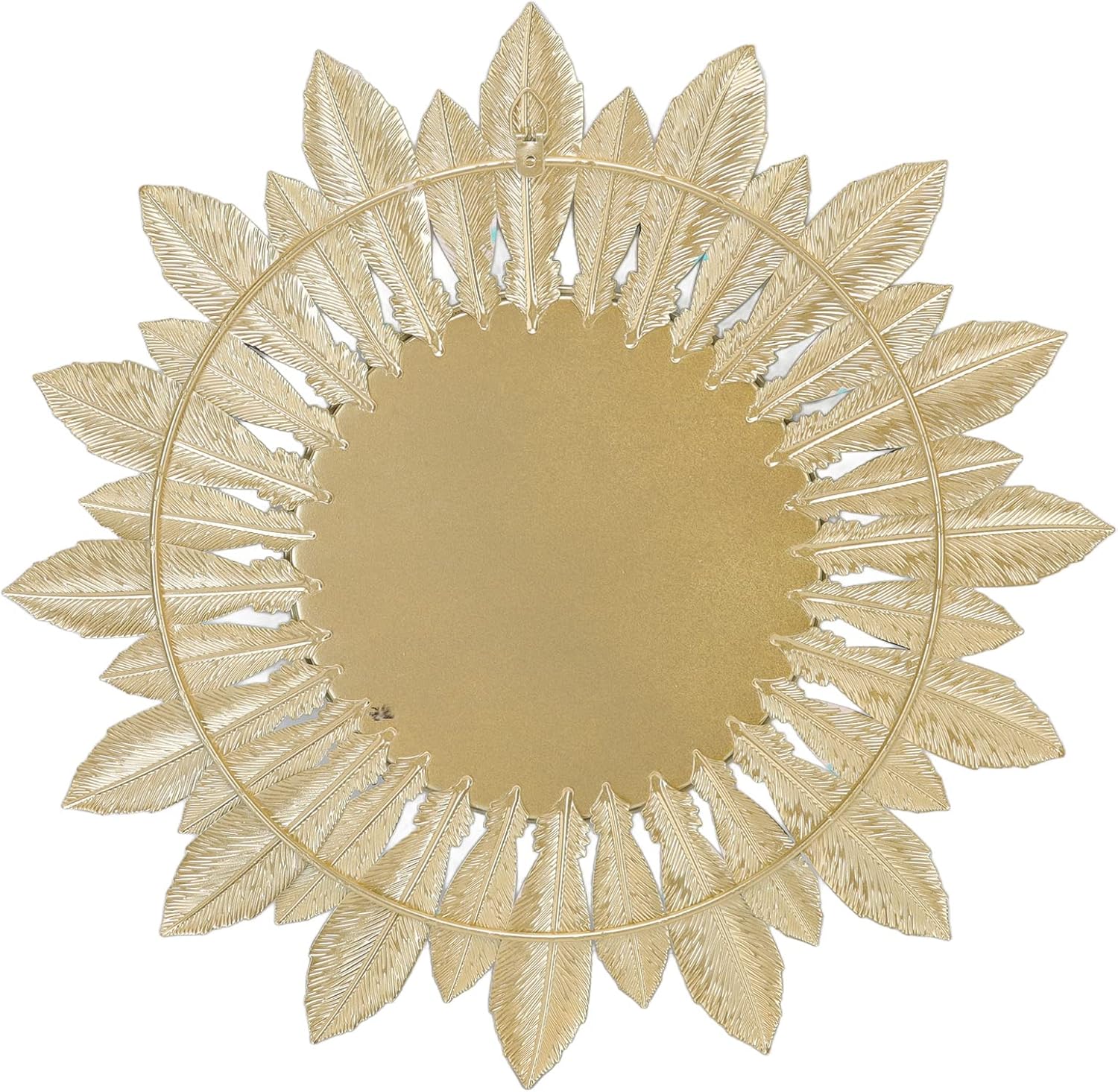 LSFYYDS Espejo colgante de plumas de metal, espejo decorativo de pared, escultura artística, espejo de tocador moderno para decoración de pared,