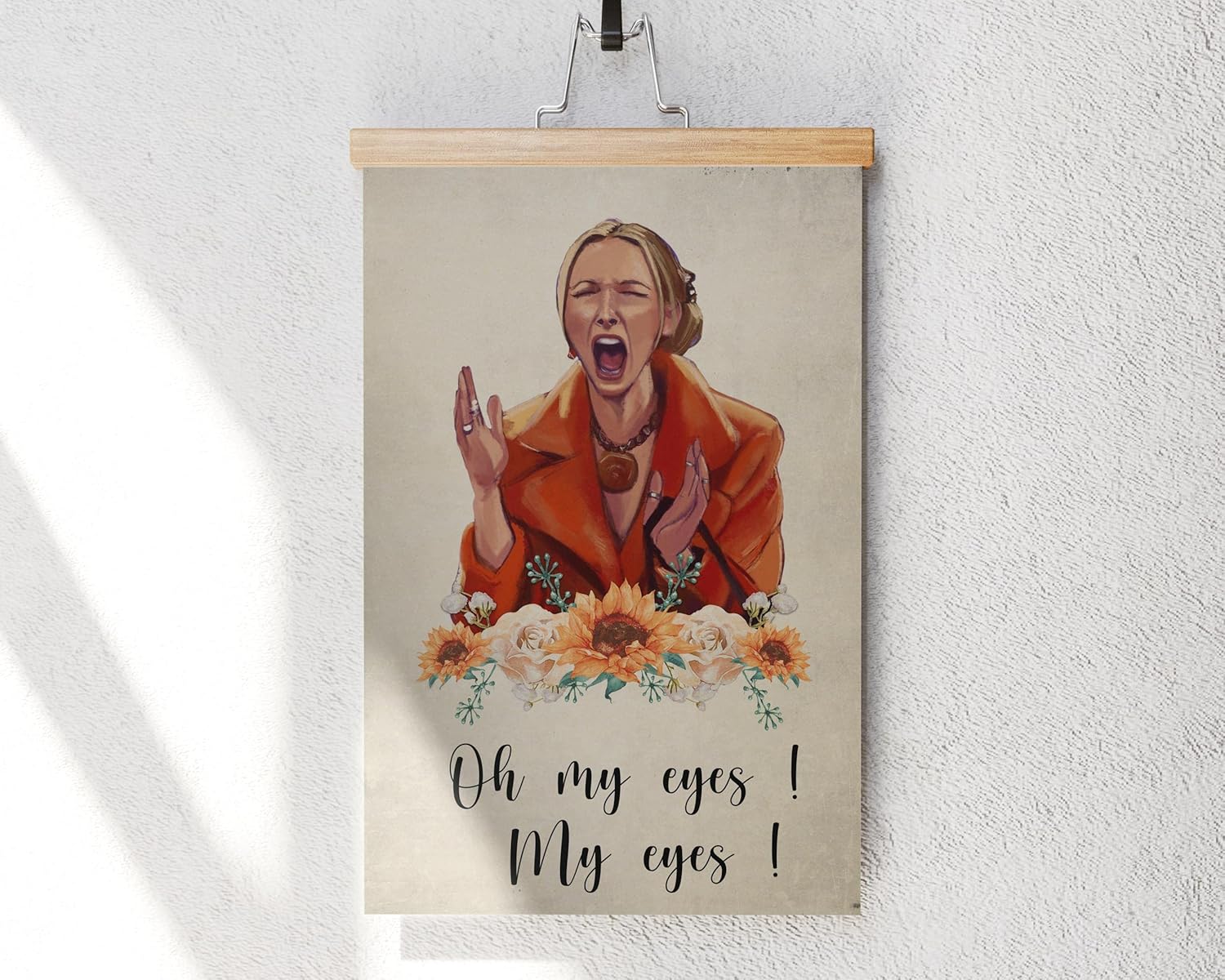 Phoebe Buffay Meme Oh My Eyes My Eyes – Arte de pared con texto en inglés “Friends Sitcom”, divertido elenco de pintura vintage, letrero floral