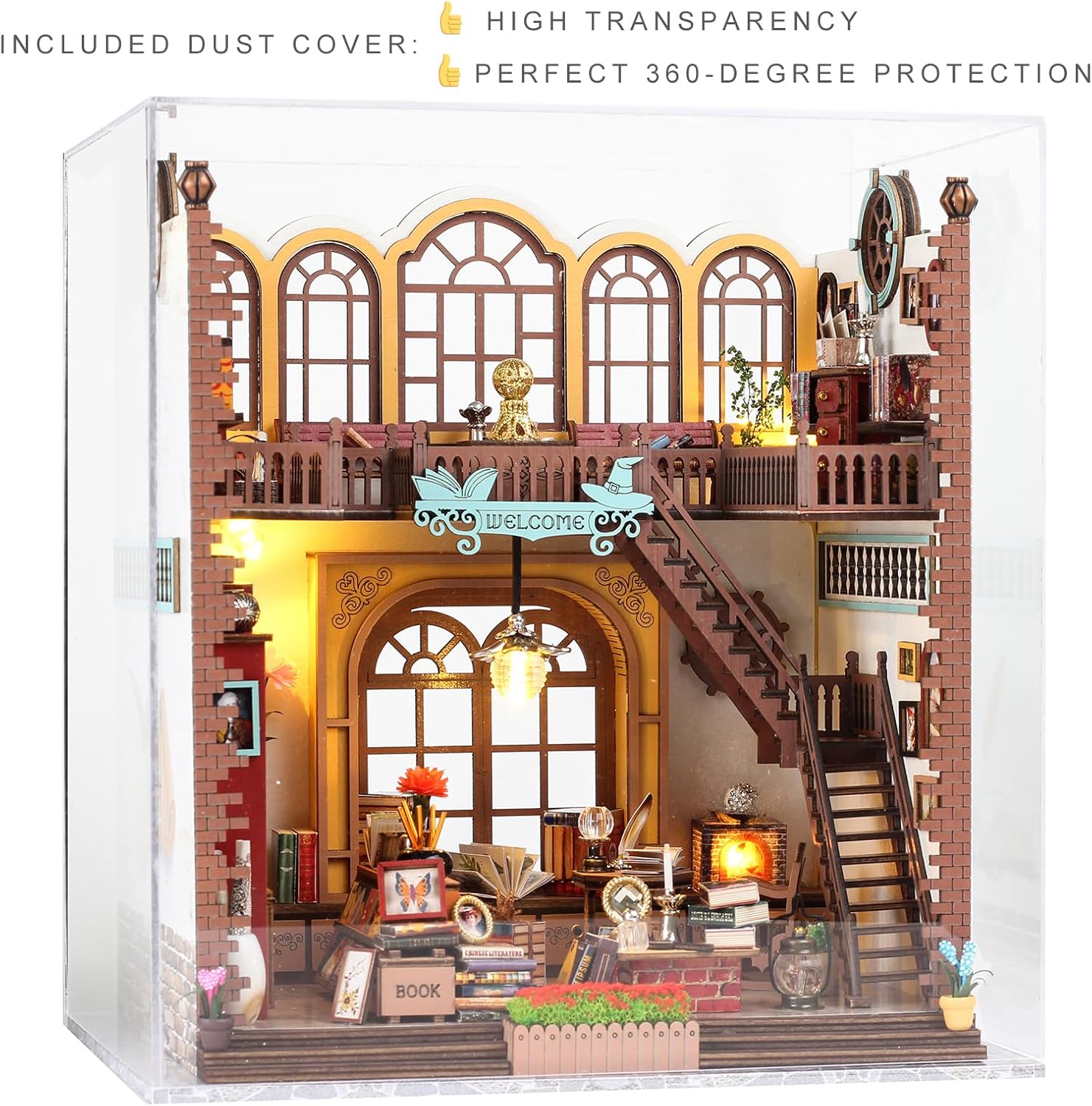 Spilay Casa de muñecas en miniatura con muebles, manualidades de madera para manualidades, casa de muñecas, mini kit hecho a mano, escala 124,