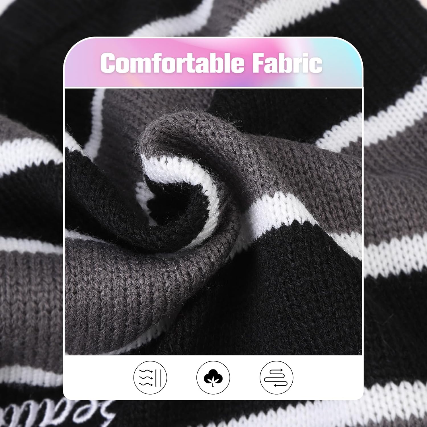 BEAUTYZOO Suéter para perros pequeños, suéteres a rayas para mascotas, ropa de perro de otoño e invierno, suéter de punto de cuello alto para perros