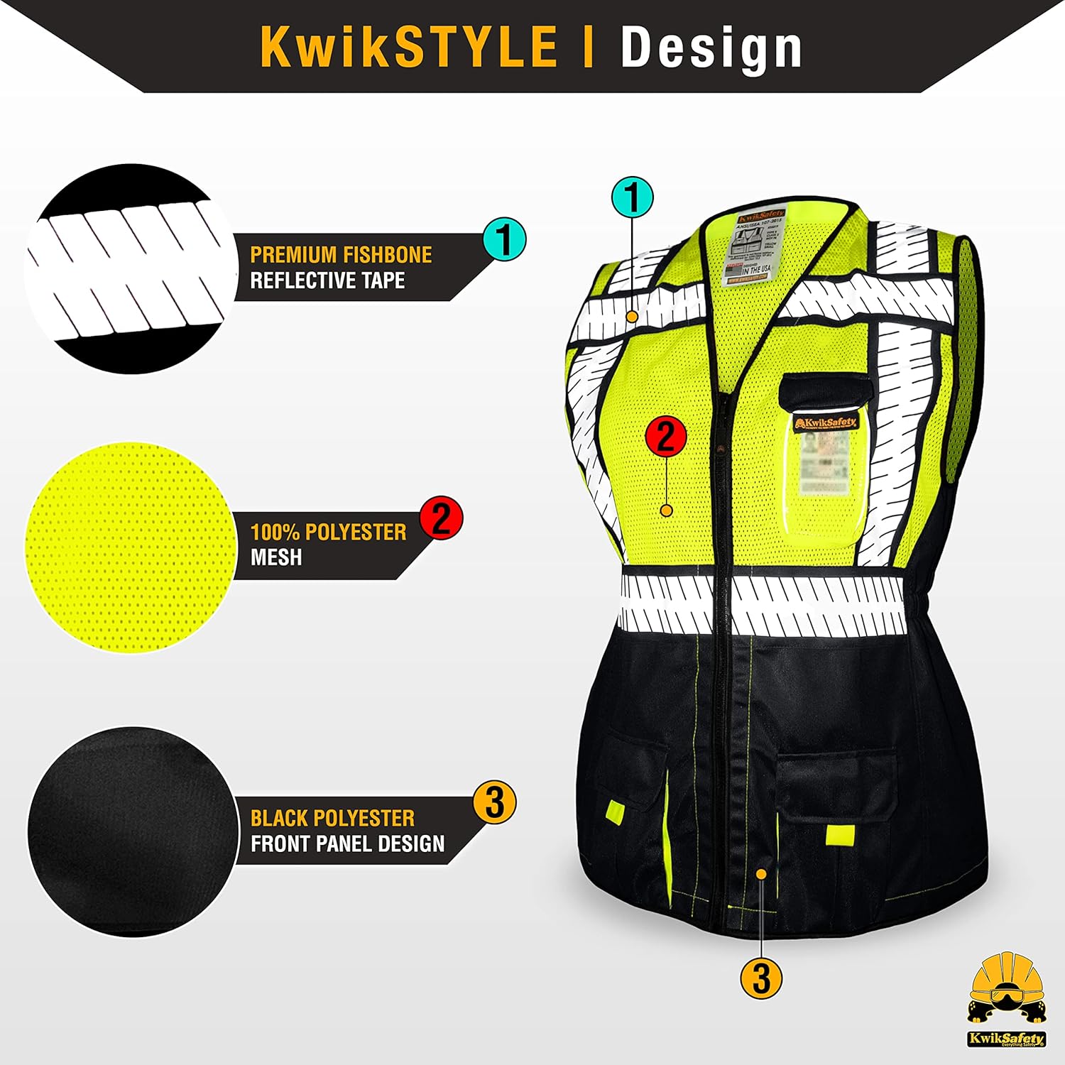 KwikSafety – Charlotte, NC – SHERIFF & SPECIALIST Chaleco de Seguridad para Mujer ANSI OSHA