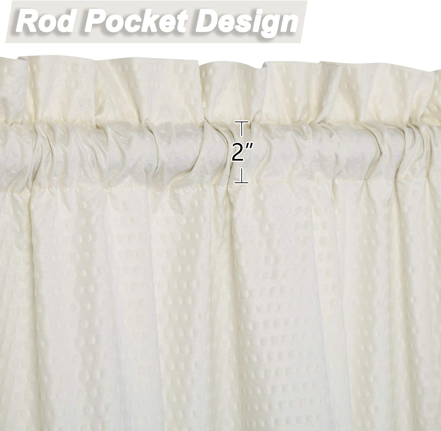 CAROMIO Cortinas de café de 45 pulgadas de largo, microfibra suave con textura en relieve, con bolsillo para barra, cortinas de cocina para