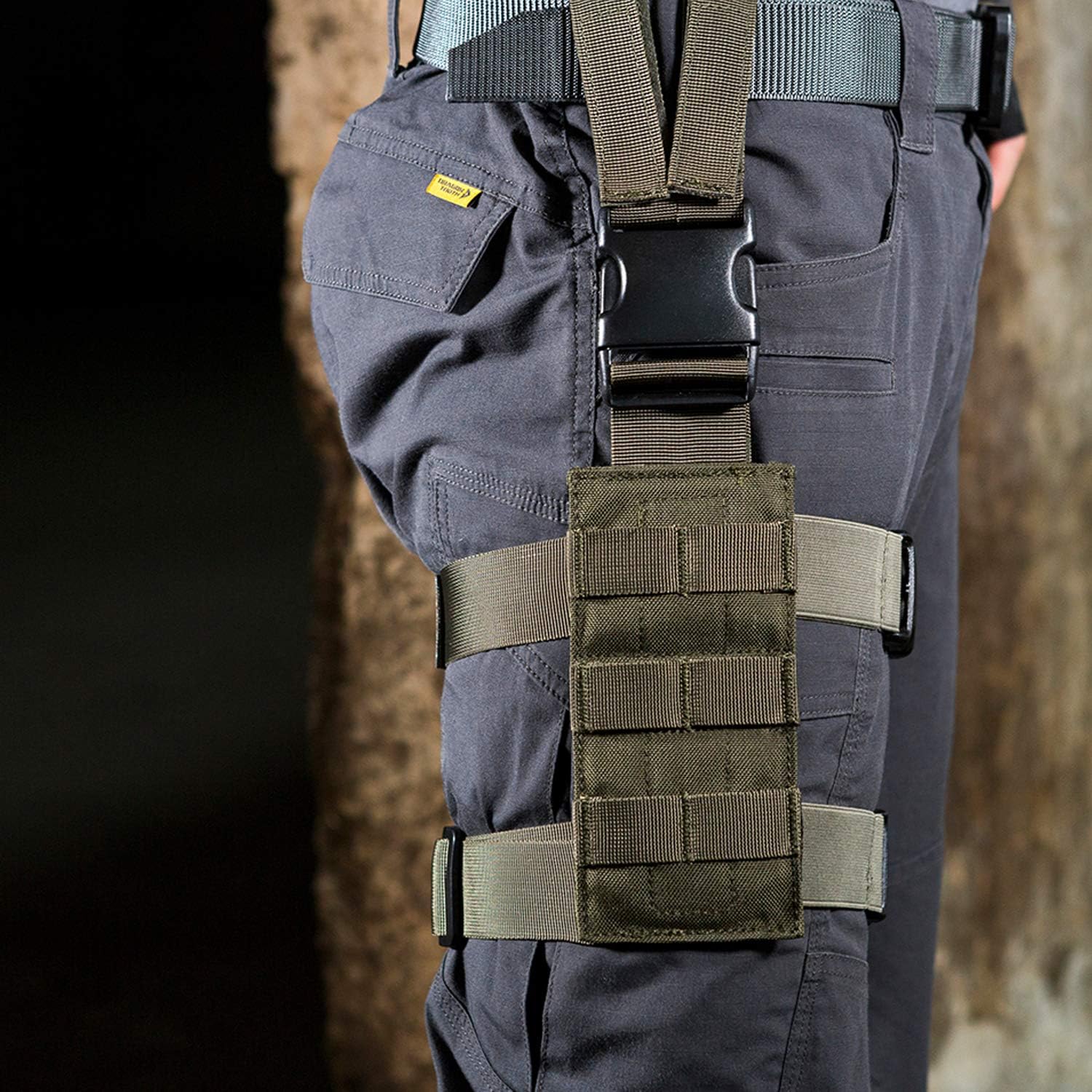 OneTigris Mini panel Molle para herramientas, plataforma táctica de pierna caída, minimalista, ajustable, para linterna