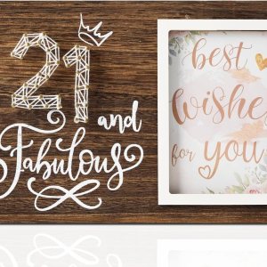 InnoBeta Regalos de cumpleaños para mujeres, mujeres, ella, 21 años y fabuloso, marco de fotos de madera 21, foto de 4 x 6 pulgadas, pared y mesa, InnoBeta Regalos de cumpleaños para mujeres, mujeres, ella, 21 años y fabuloso, marco de fotos de madera 21, foto de 4 x 6 pulgadas, pared y mesa,