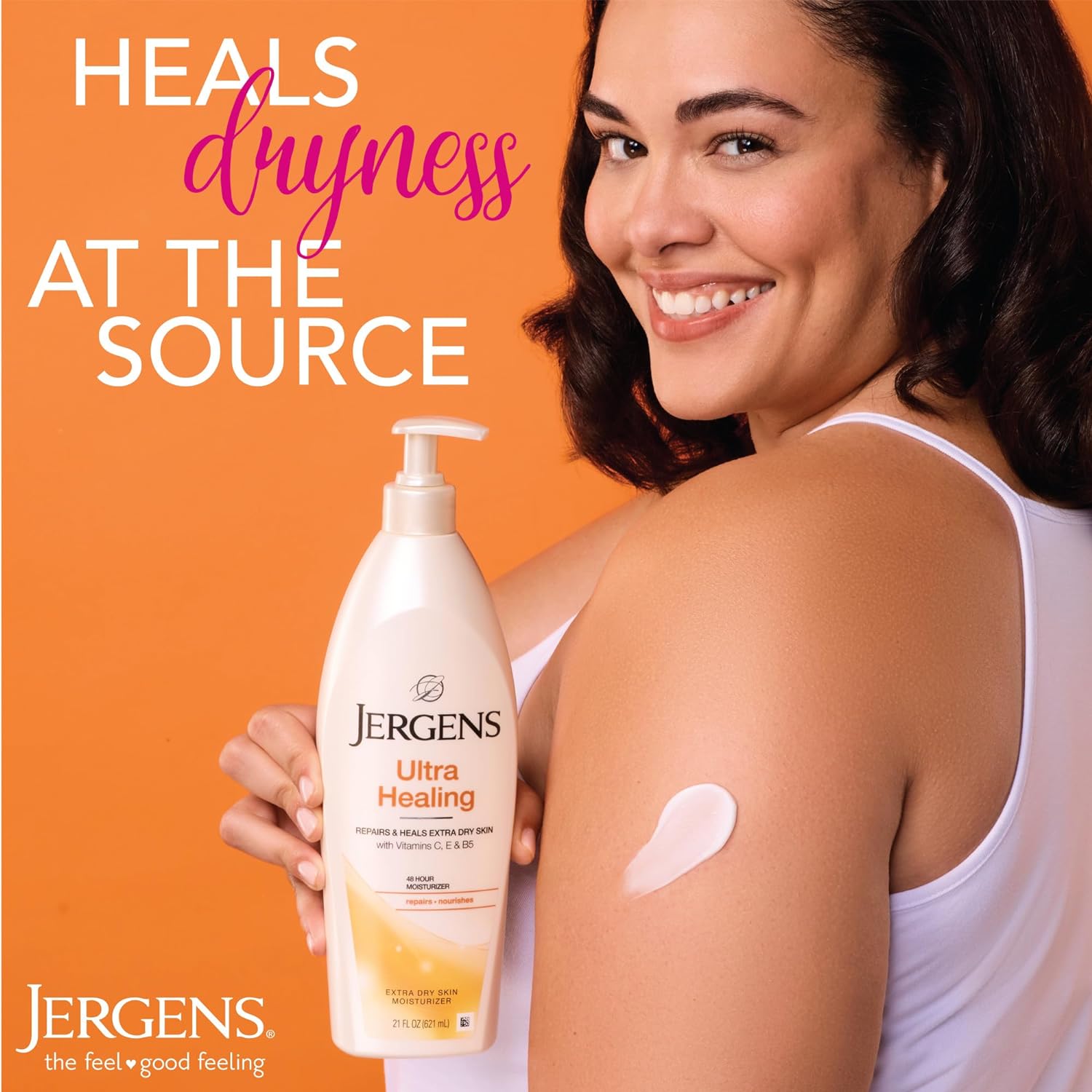 Jergens Hidratante ultra curativo para piel seca, loción de manos y cuerpo, con mezcla de Hydralucence, vitaminas C, E y B5, 3 onzas, paquete de 12