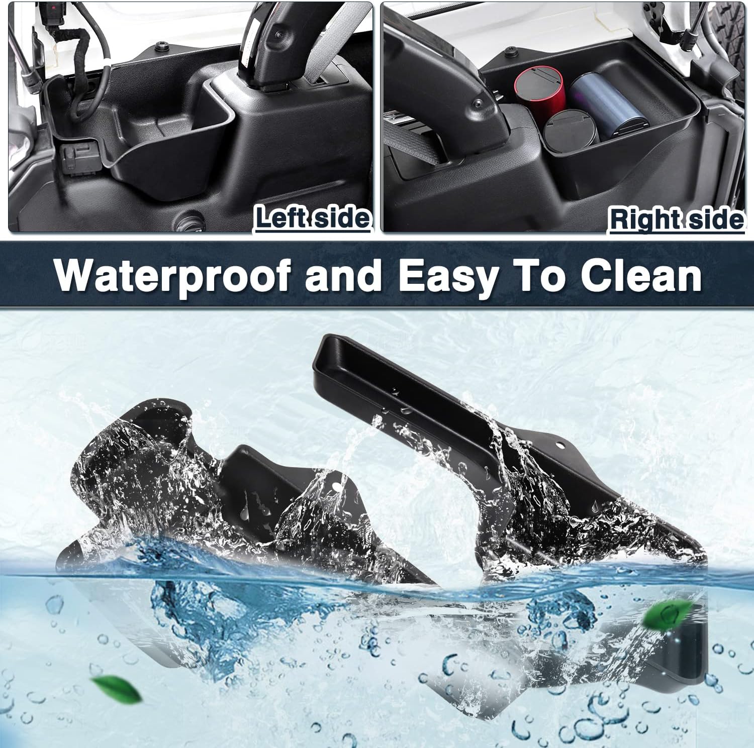 Bandeja de almacenamiento para maletero lateral de carga trasera para Jeep Wrangler JL 2018-2023, organizador de carga, color negro, 2 unidades (no