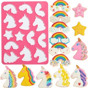 Hoja cortadora de galletas Rainbow & Unicorn – Fácil y conveniente esencial para hornear (no requiere enfriamiento) masa al horno en 5 minutos – 14 Hoja cortadora de galletas Rainbow & Unicorn – Fácil y conveniente esencial para hornear (no requiere enfriamiento) masa al horno en 5 minutos – 14