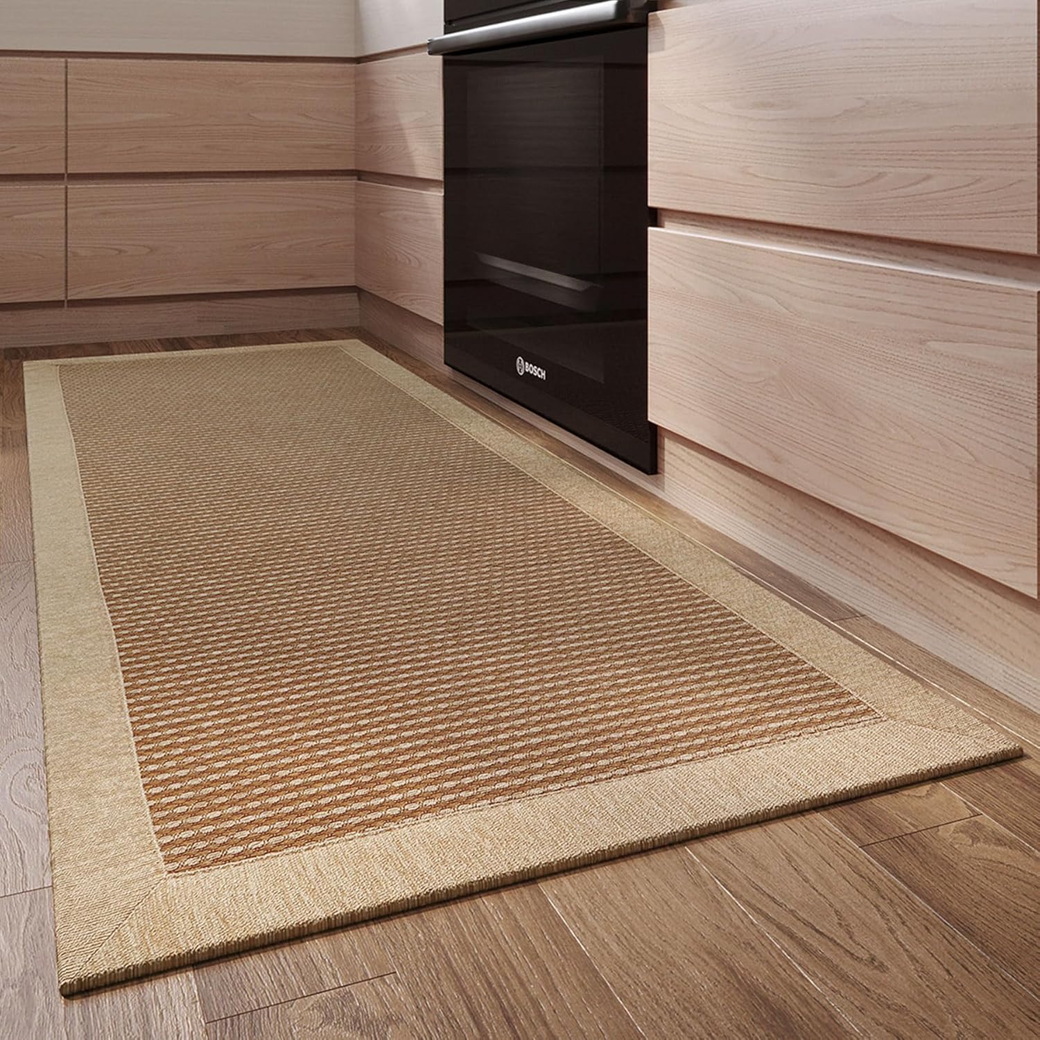 LUFEIJIASHI Alfombras y tapetes grandes de cocina, antideslizantes, lavables, absorbentes, estilo granja, para el frente del fregadero (color café