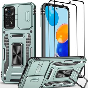Wefor Funda XiaoMi RedMi Note 11 (4G) con cubierta para cámara deslizante, soporte de anillo magnético de 360 mejorado grado militar a prueba de Wefor Funda XiaoMi RedMi Note 11 (4G) con cubierta para cámara deslizante, soporte de anillo magnético de 360 mejorado grado militar a prueba de