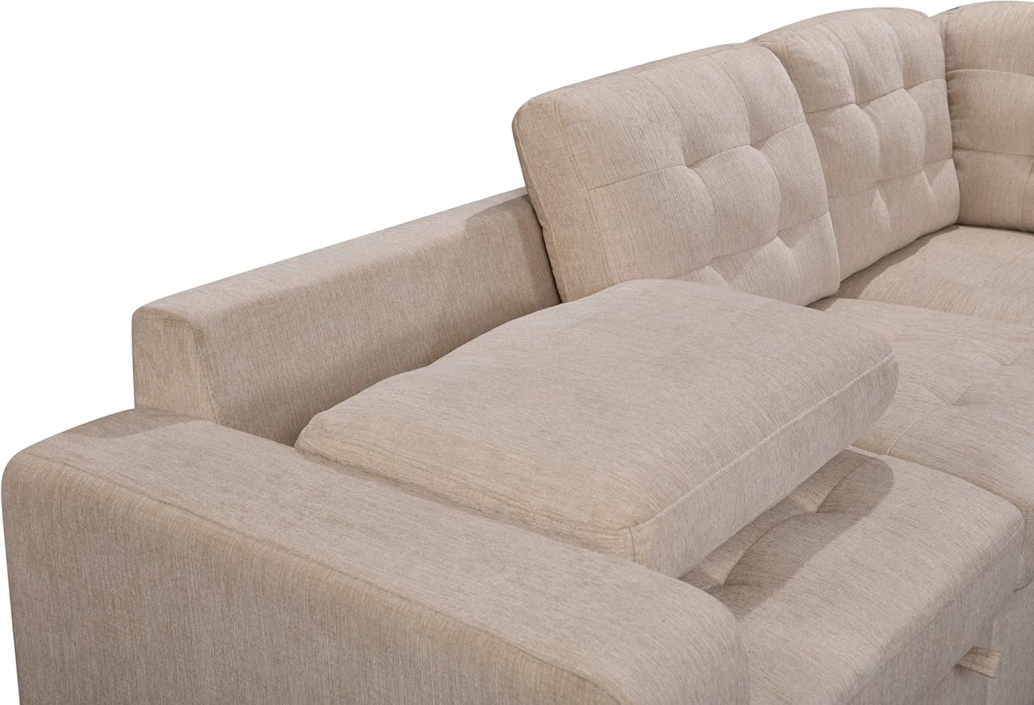 FANYE Cama y tumbona seccionales en forma de U Coner de 149 pulgadas, cama y diván seccional, sofá tapizado de felpilla de 7 plazas, sofá y sofá