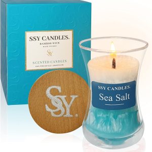 Velas de aromaterapia con aroma a sal marina para el hogar, vela de cera de soja natural y aceites esenciales, velas en tarro escente, regalos para Velas de aromaterapia con aroma a sal marina para el hogar, vela de cera de soja natural y aceites esenciales, velas en tarro escente, regalos para