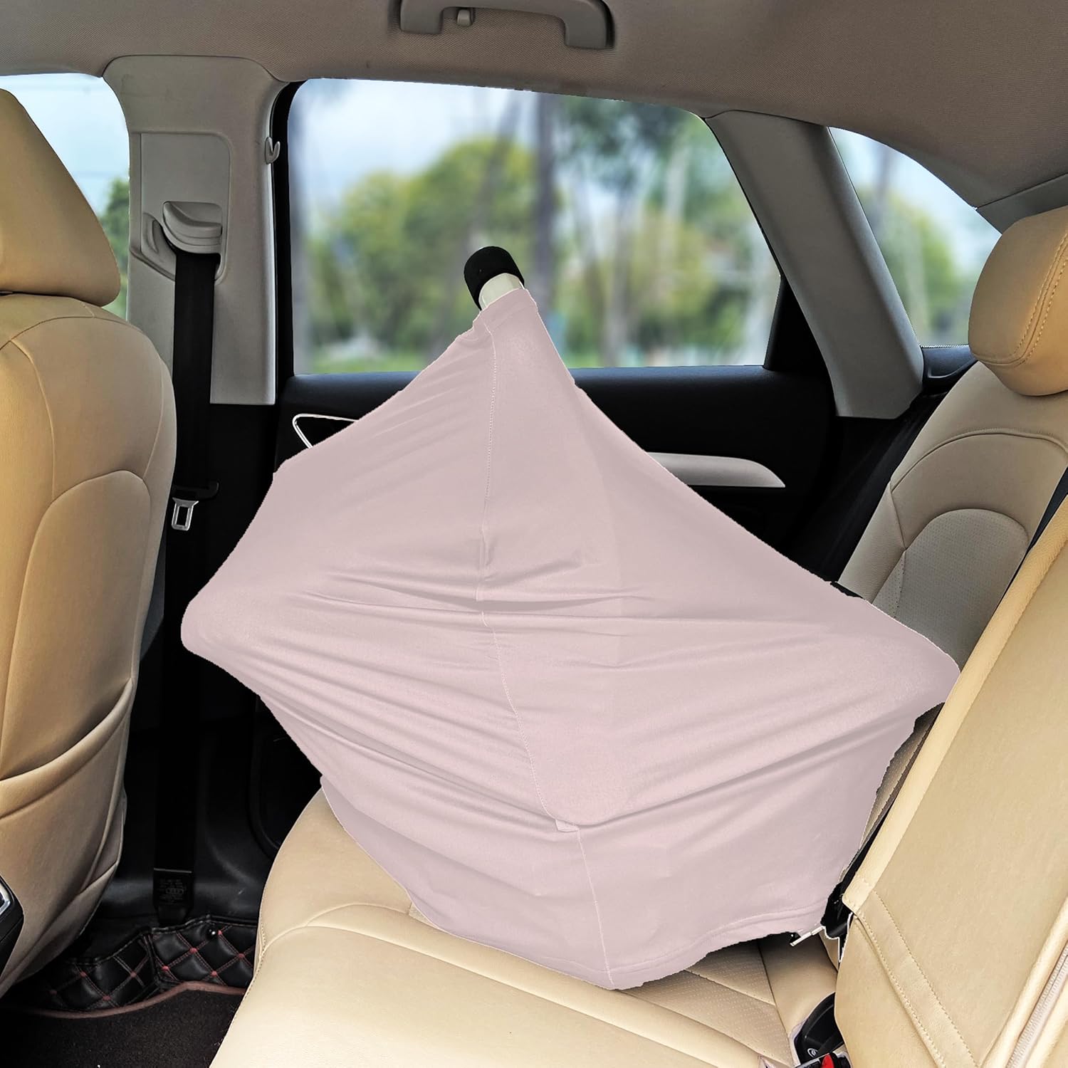 Funda de asiento de automóvil transpirable para bebés, funda de lactancia de rayón suave multiusos para lactancia, toldo de asiento de automóvil de