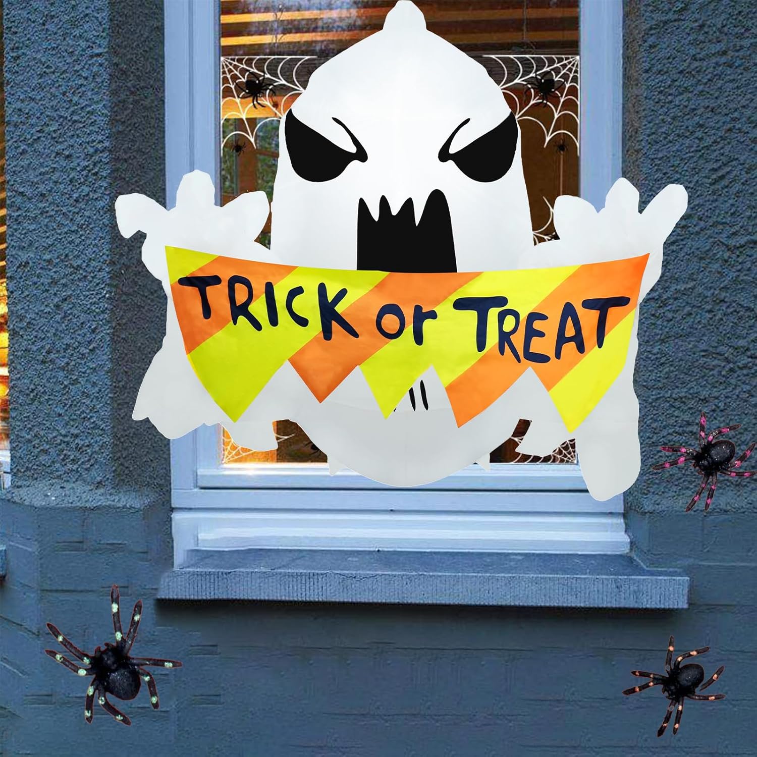 SRKLH Inflables de Halloween de 3.5 pies, fantasma volador que estalló de la ventana, inflables de Halloween con luces LED integradas, decoraciones