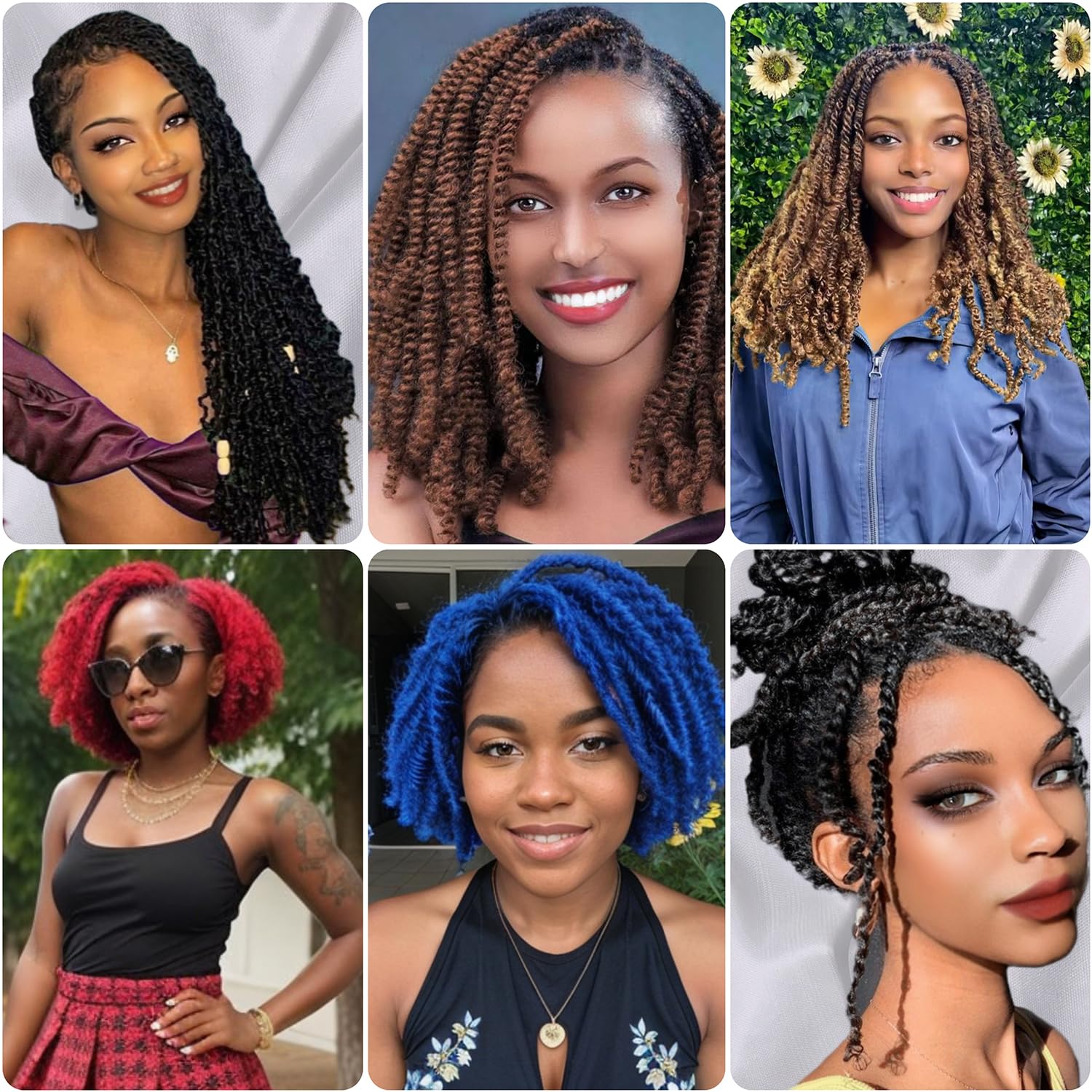 Marley Twist – Cabello trenzado de 16 pulgadas, cabello afro cubano para cabello Spring Twist, cabello de Passion Twist, cabello para rastas