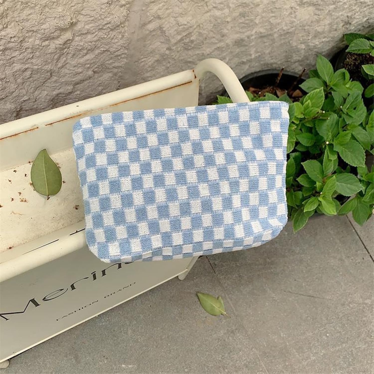 Bolsa de cosméticos, bonita bolsa de maquillaje Y2K, accesorios estéticos, bolsa de maquillaje Y2K, bolsa de maquillaje a cuadros, bolsa de